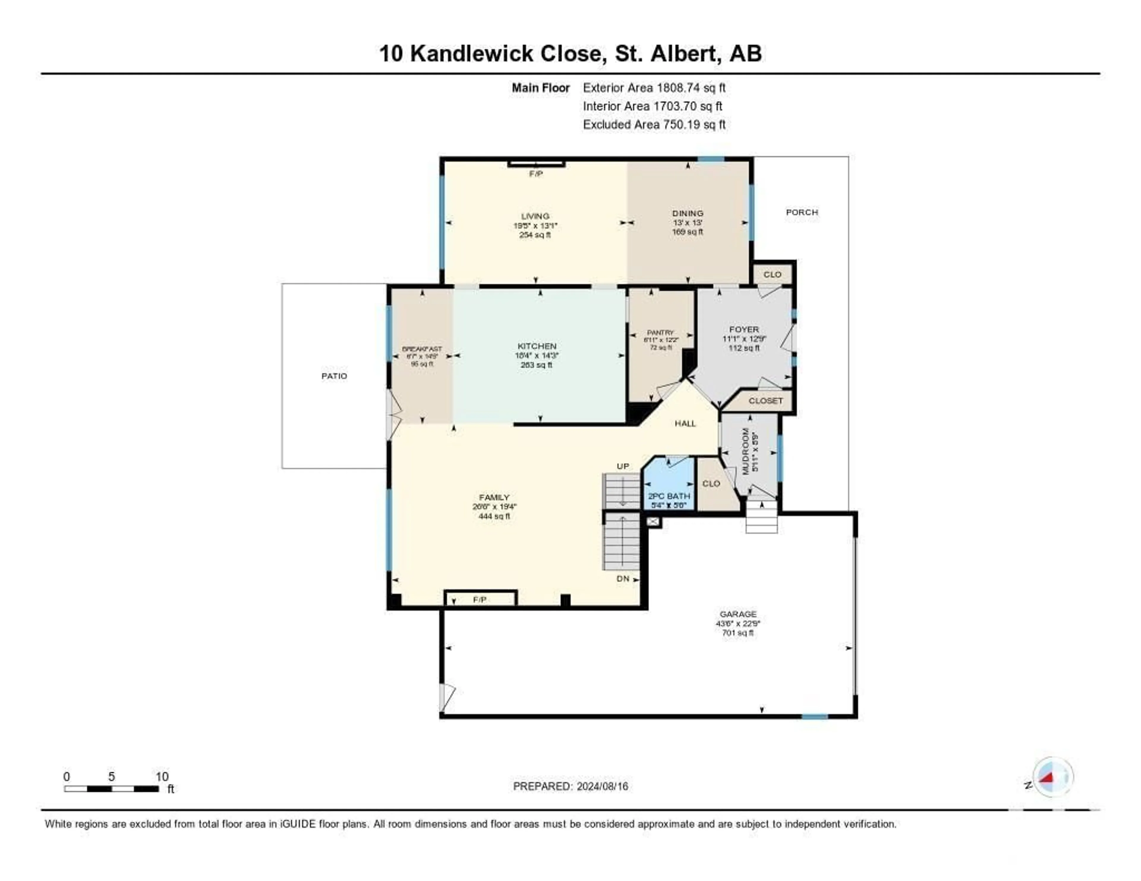 Floor plan for 10 KANDLEWICK CL, St. Albert Alberta T8N6Z7
