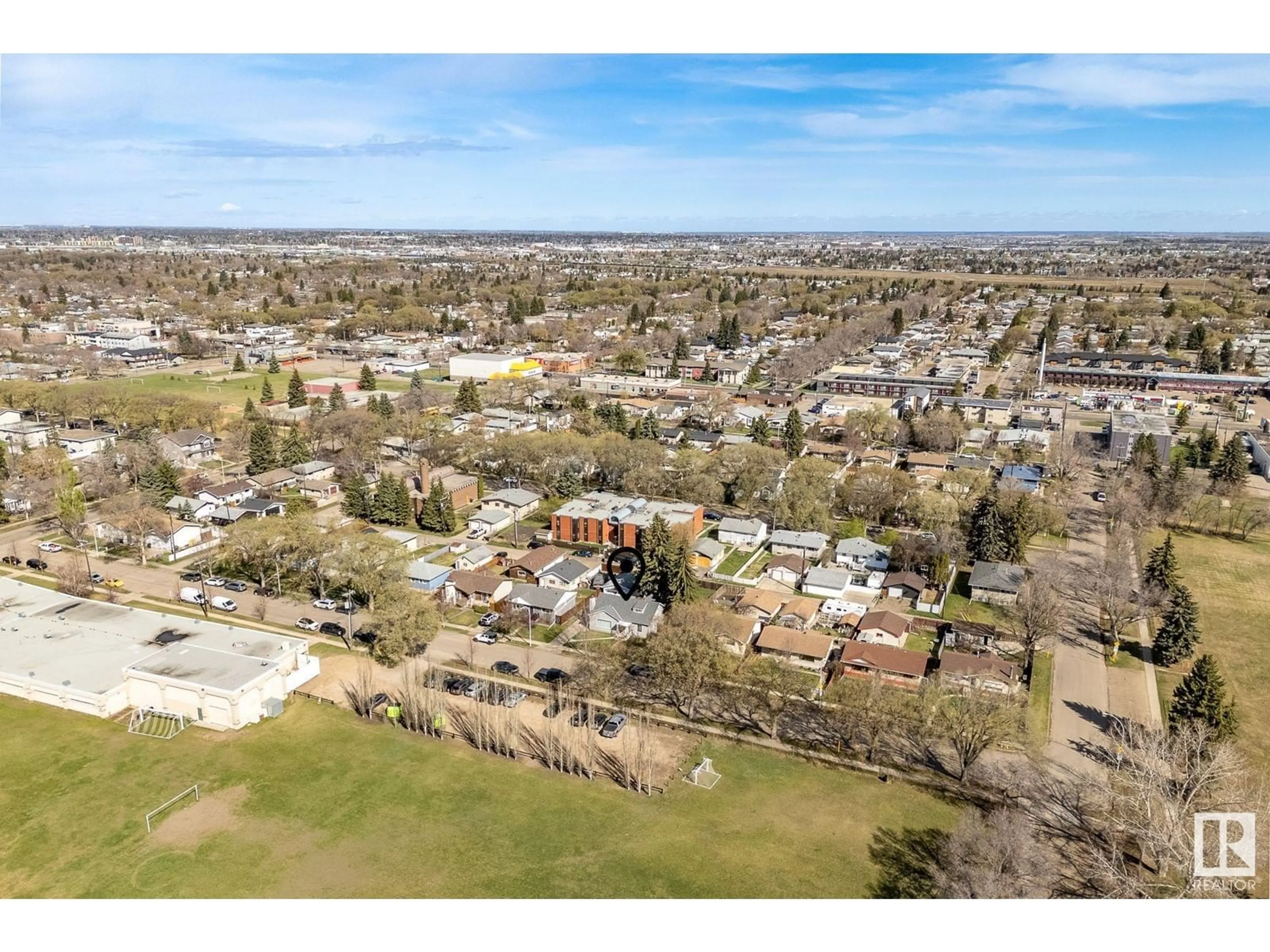 A pic from outside/outdoor area/front of a property/back of a property/a pic from drone, street for 3620 115 AV, Edmonton Alberta T5W0T9