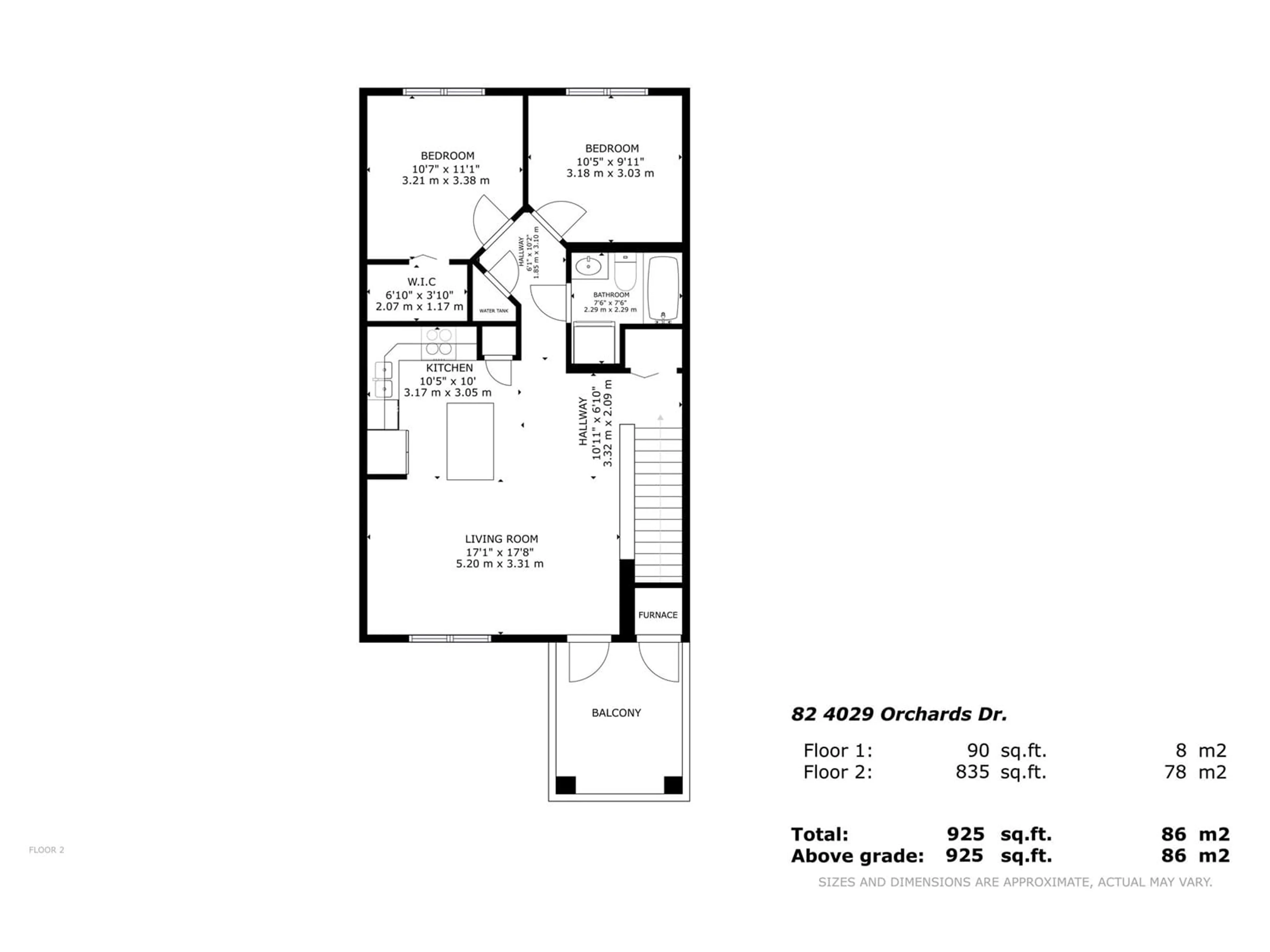 Floor plan for #82 - 4029 ORCHARDS DR, Edmonton Alberta T6X1V2