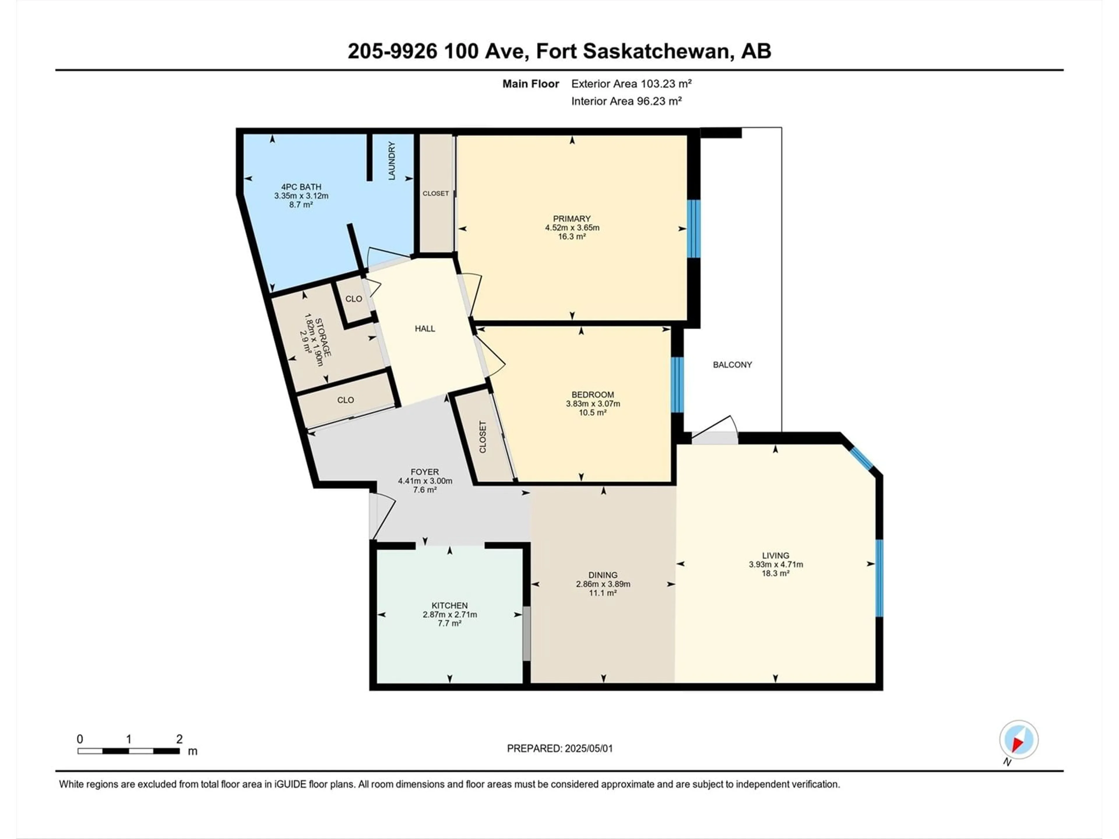 Floor plan for 205 9926 100 AV, Fort Saskatchewan Alberta T8L4E3