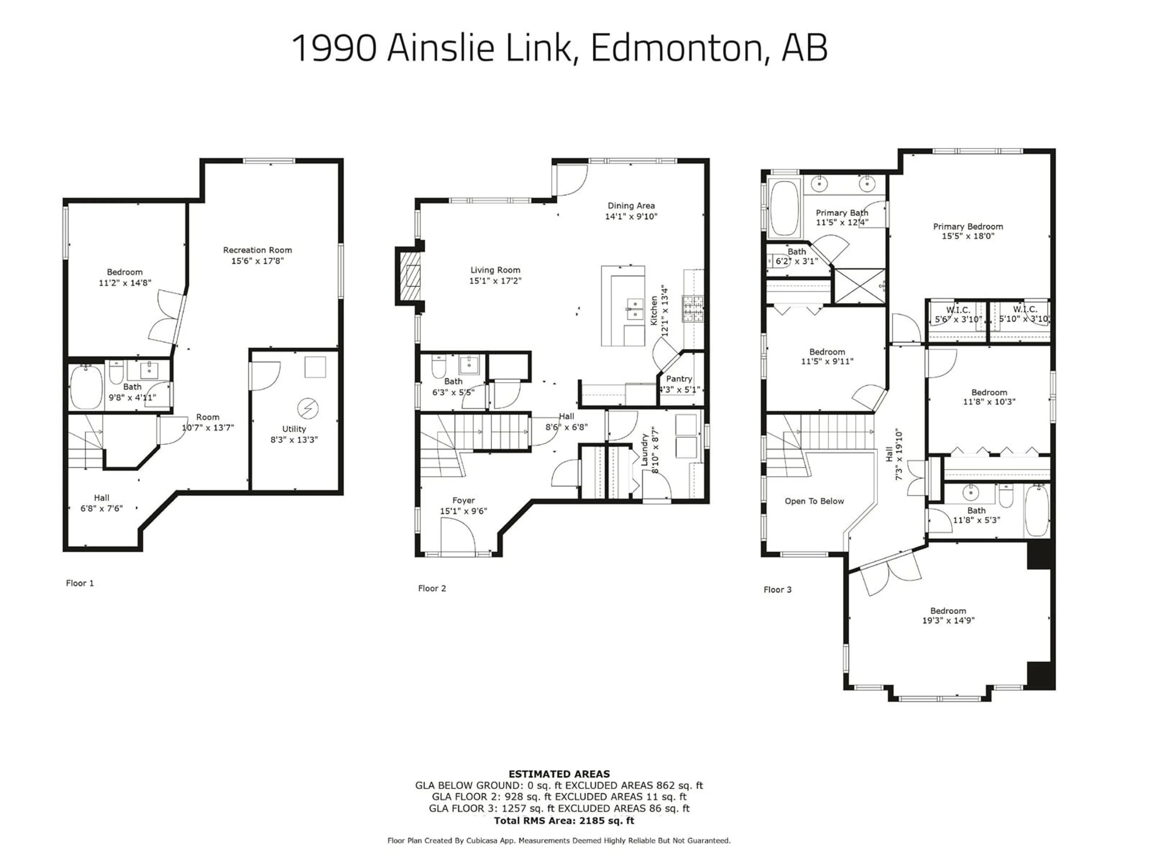 Floor plan for SW - 1990 AINSLIE LI, Edmonton Alberta T6W2M1