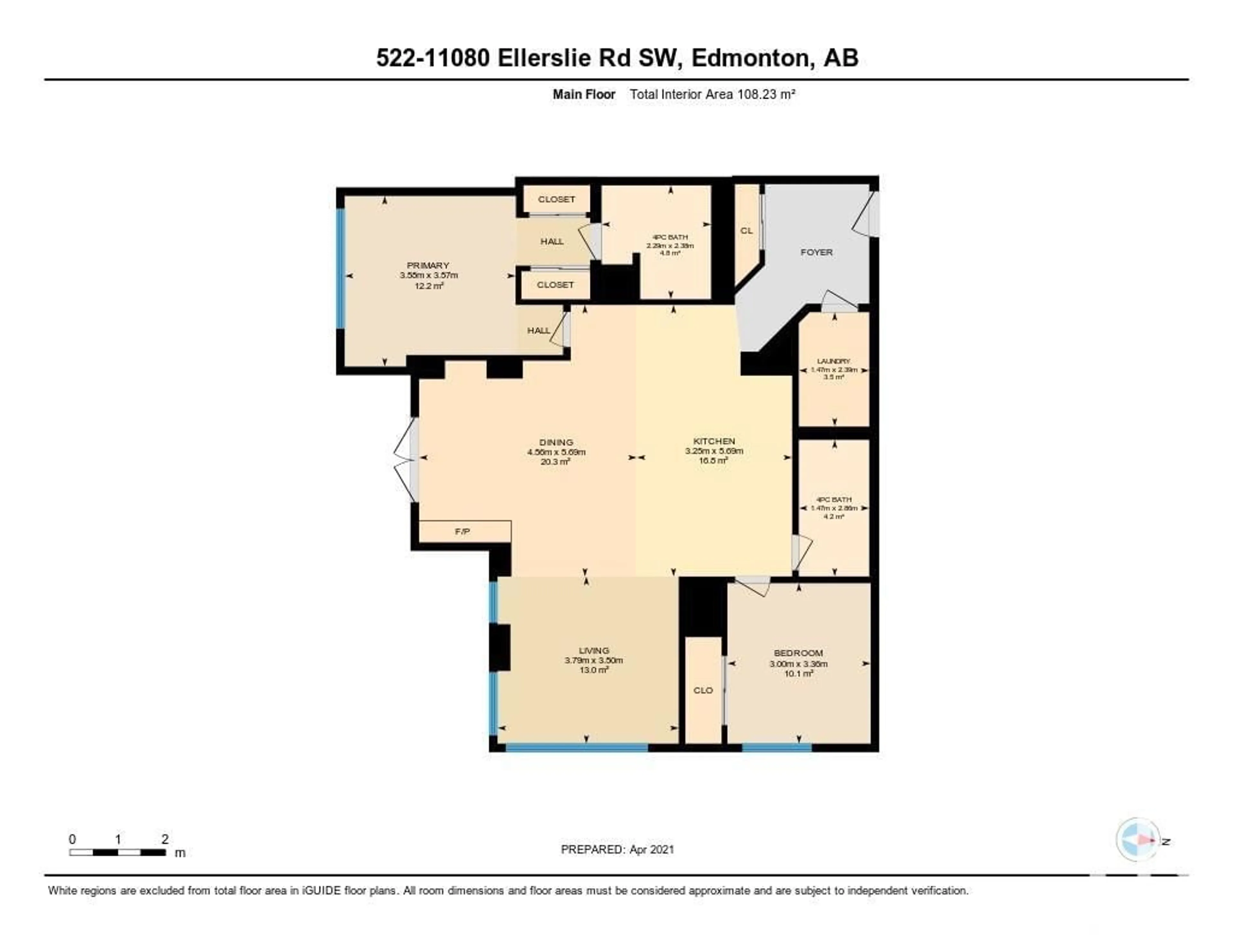 Floor plan for 11080 - 522 ELLERSLIE RD SW, Edmonton Alberta T6W2C2