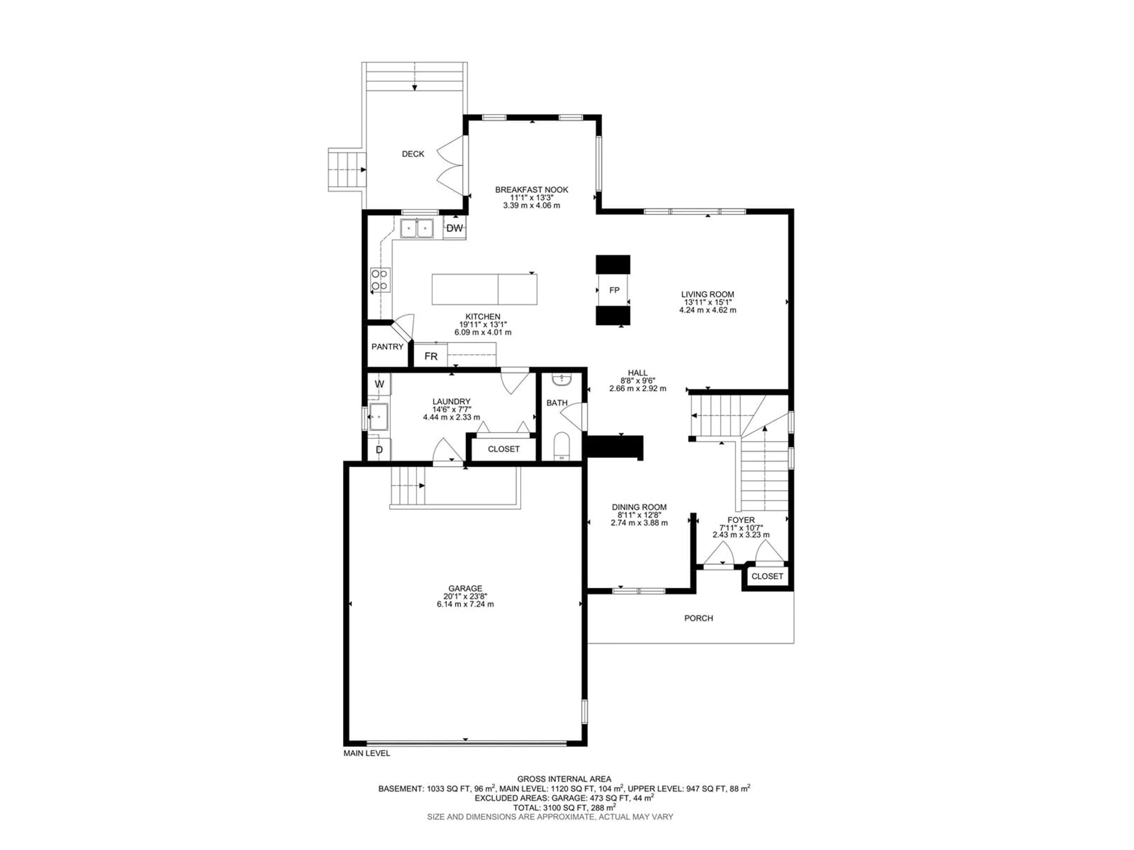 Floor plan for 157 KINGSWOOD BV, St. Albert Alberta T8N6V4