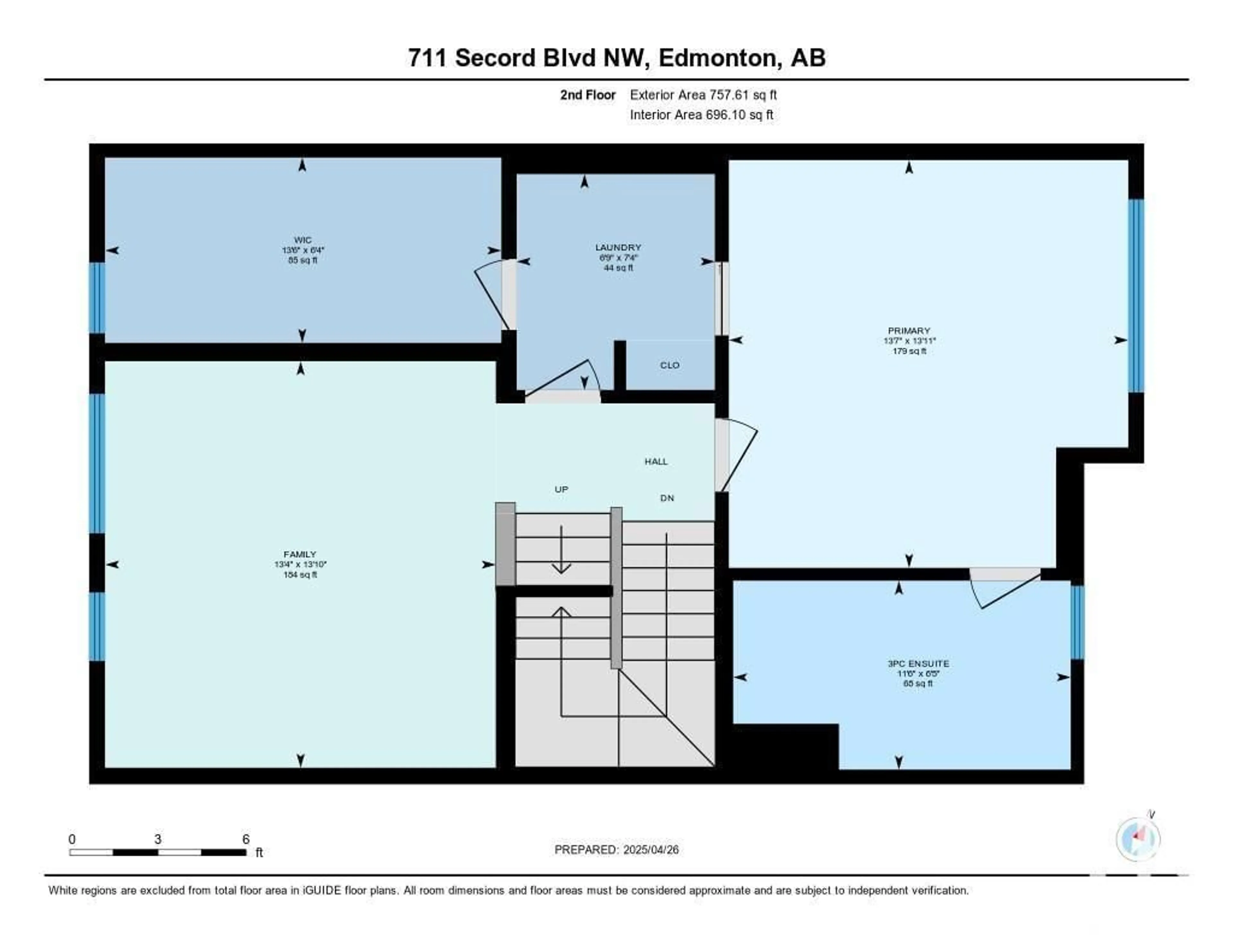 Floor plan for 711 SECORD BV, Edmonton Alberta T5T7A8