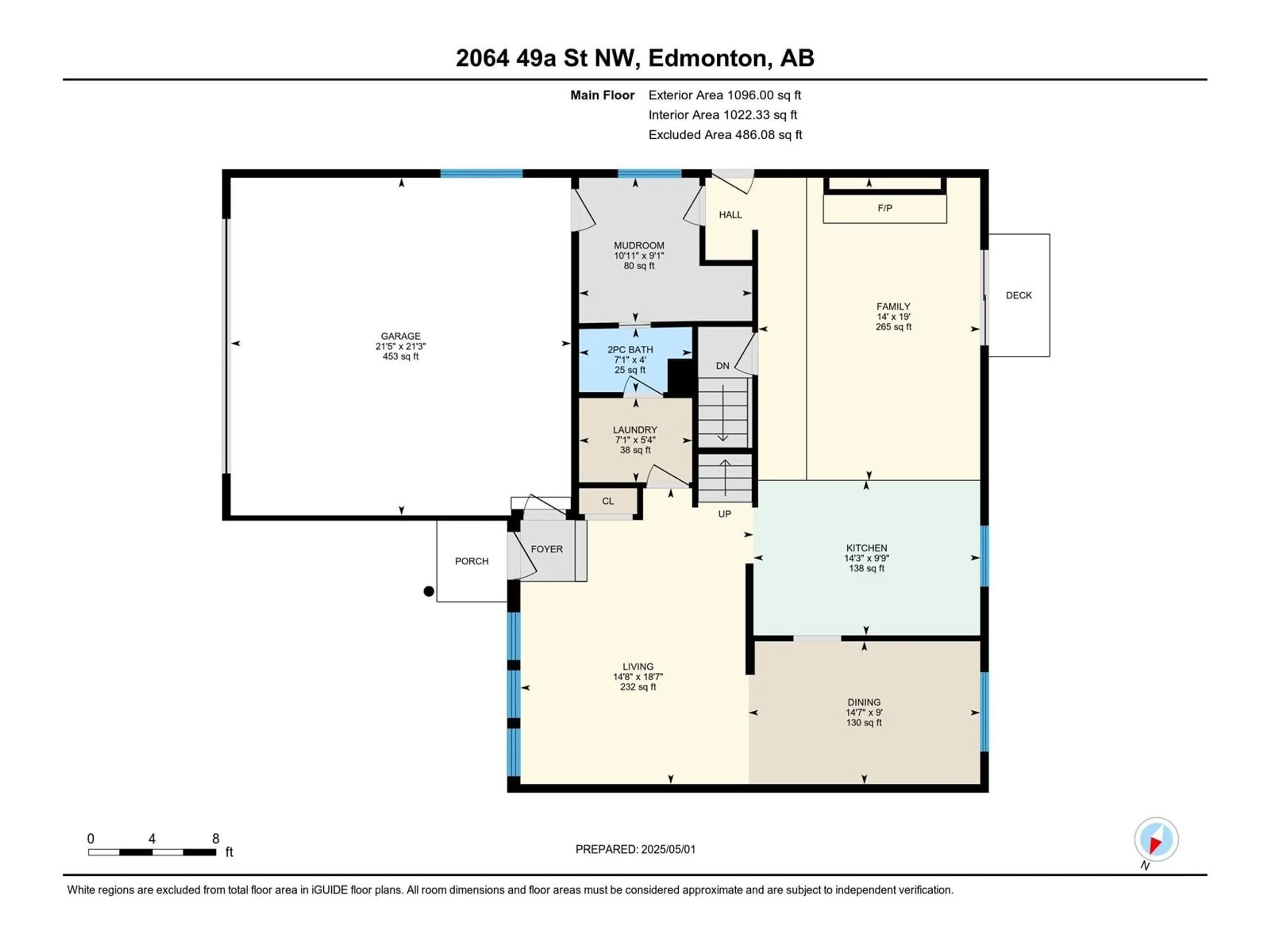 Floor plan for 2064 49A ST, Edmonton Alberta T6L2X1