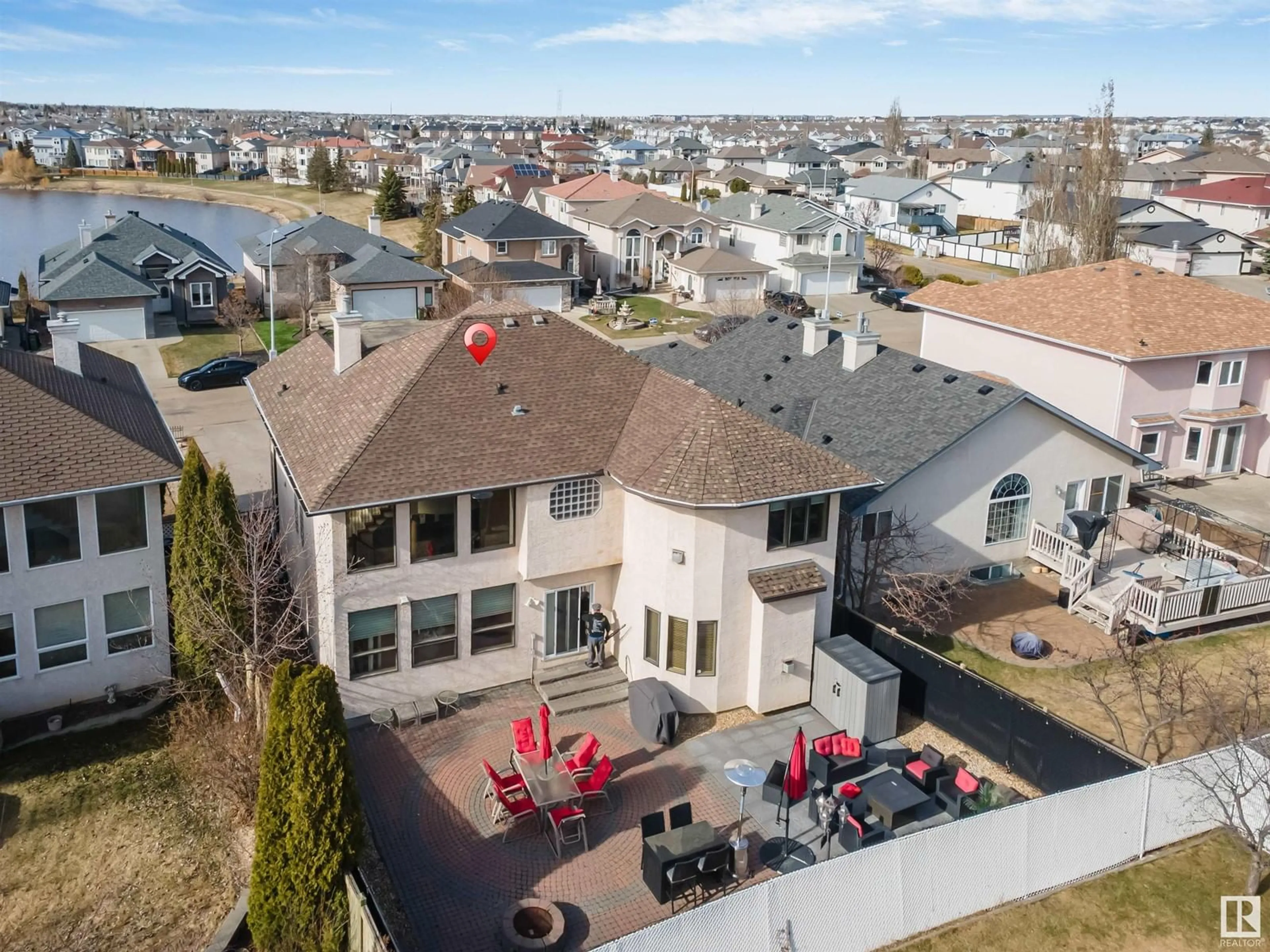A pic from outside/outdoor area/front of a property/back of a property/a pic from drone, city buildings view from balcony for 8715 160A AV NW, Edmonton Alberta T5Z3K4