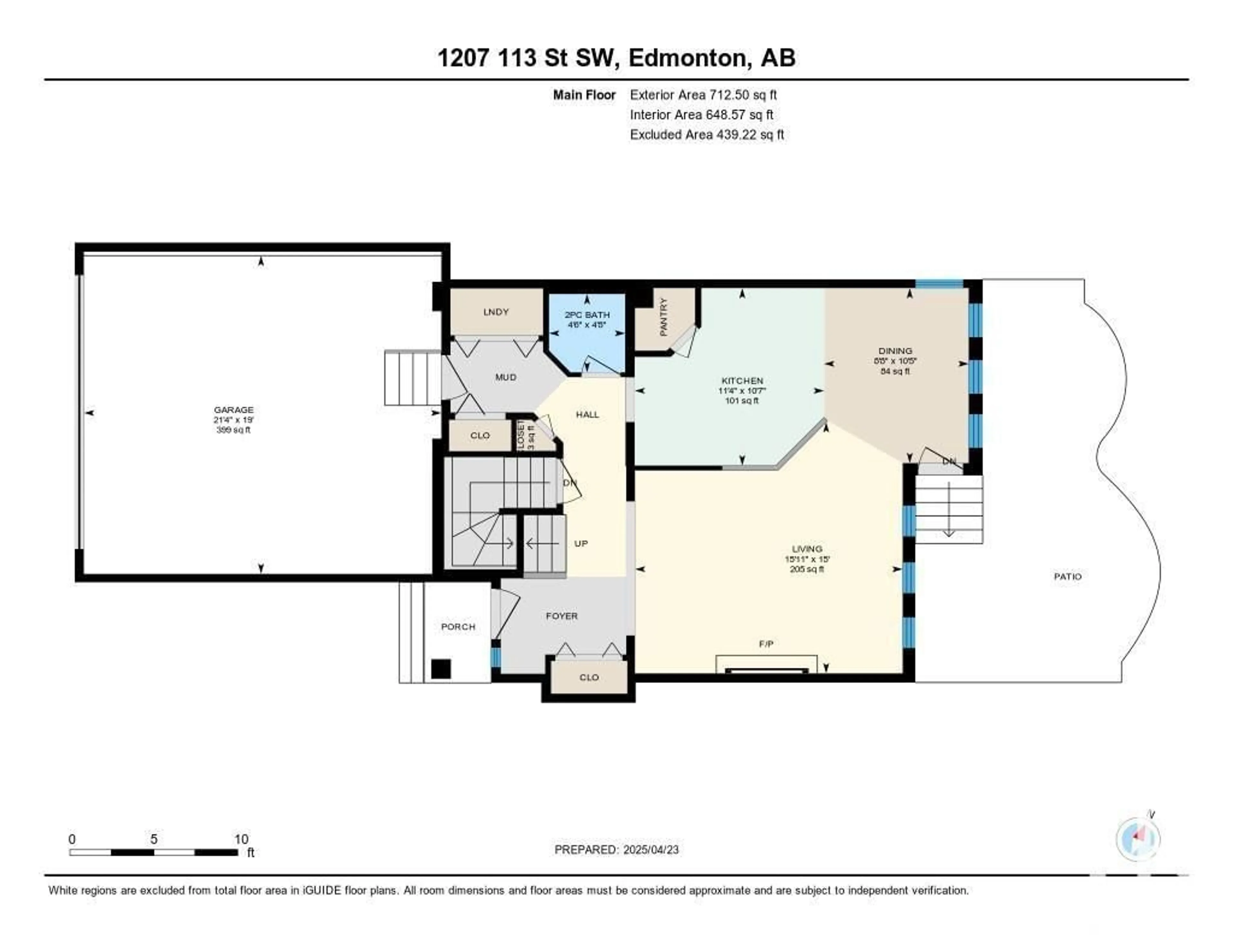 Floor plan for 1207 113 ST, Edmonton Alberta T6W1P5