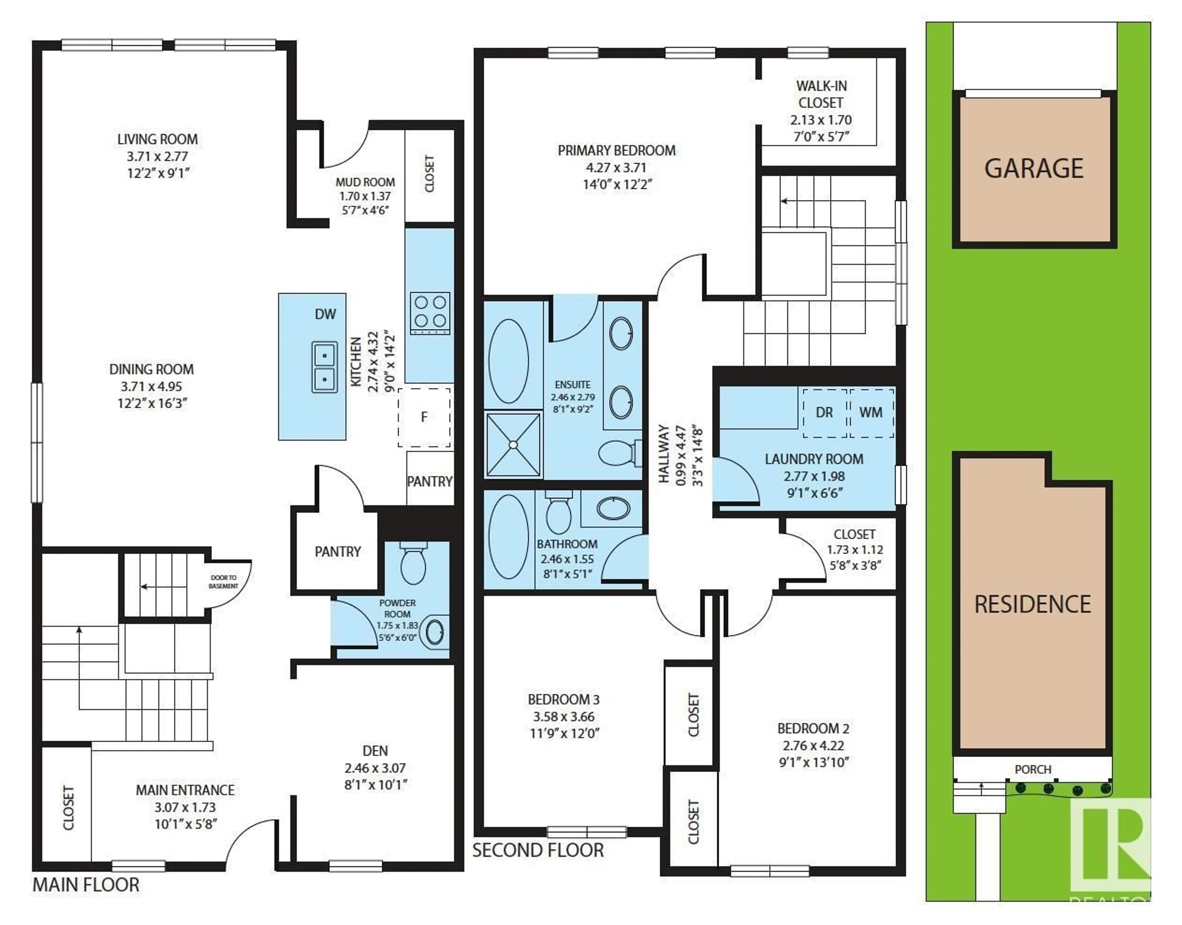 Floor plan for NW - 6104 176 AV, Edmonton Alberta T5Y3N9