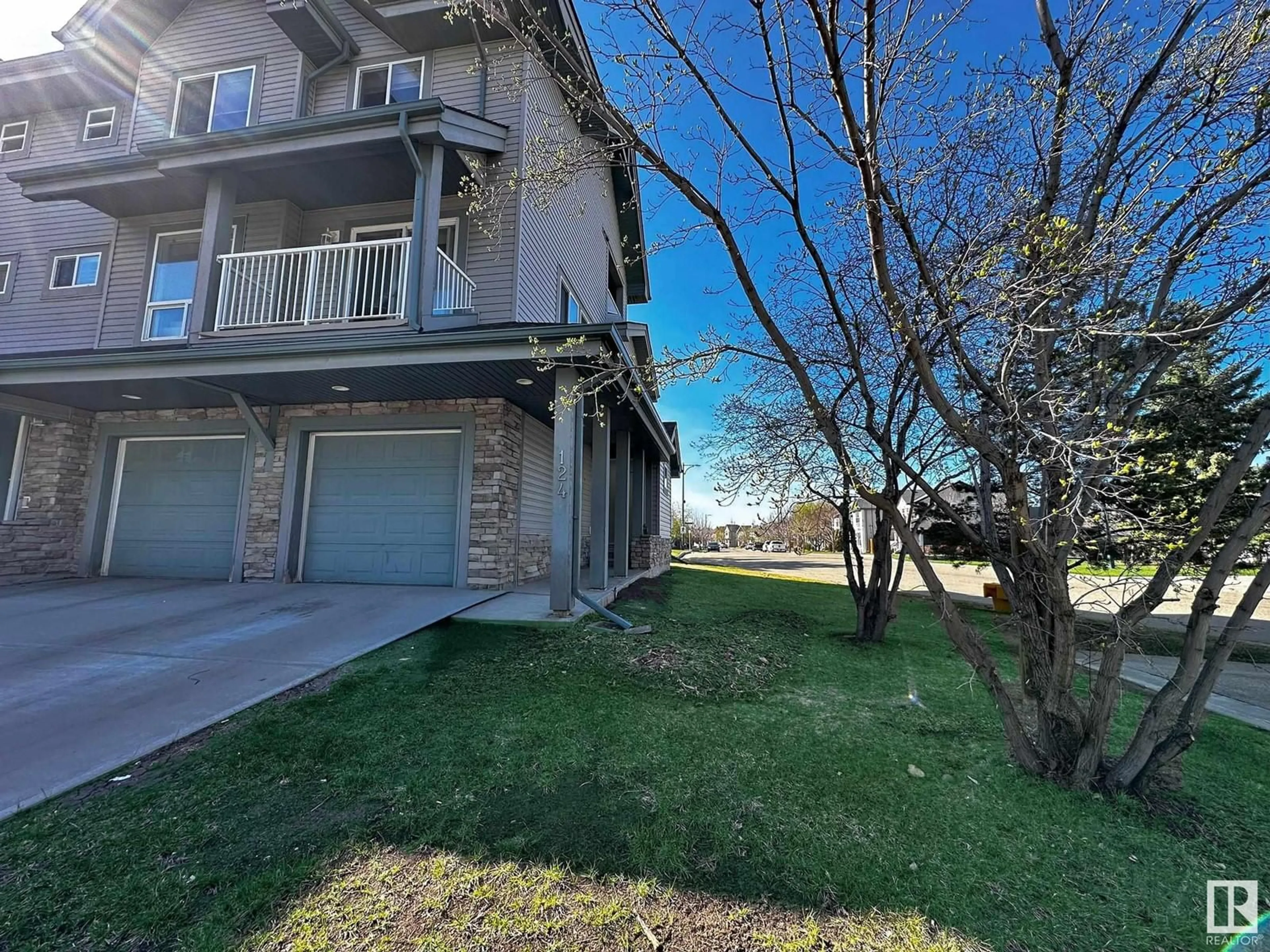 A pic from outside/outdoor area/front of a property/back of a property/a pic from drone, water/lake/river/ocean view for #124 - 12050 17 AV, Edmonton Alberta T6W1X4