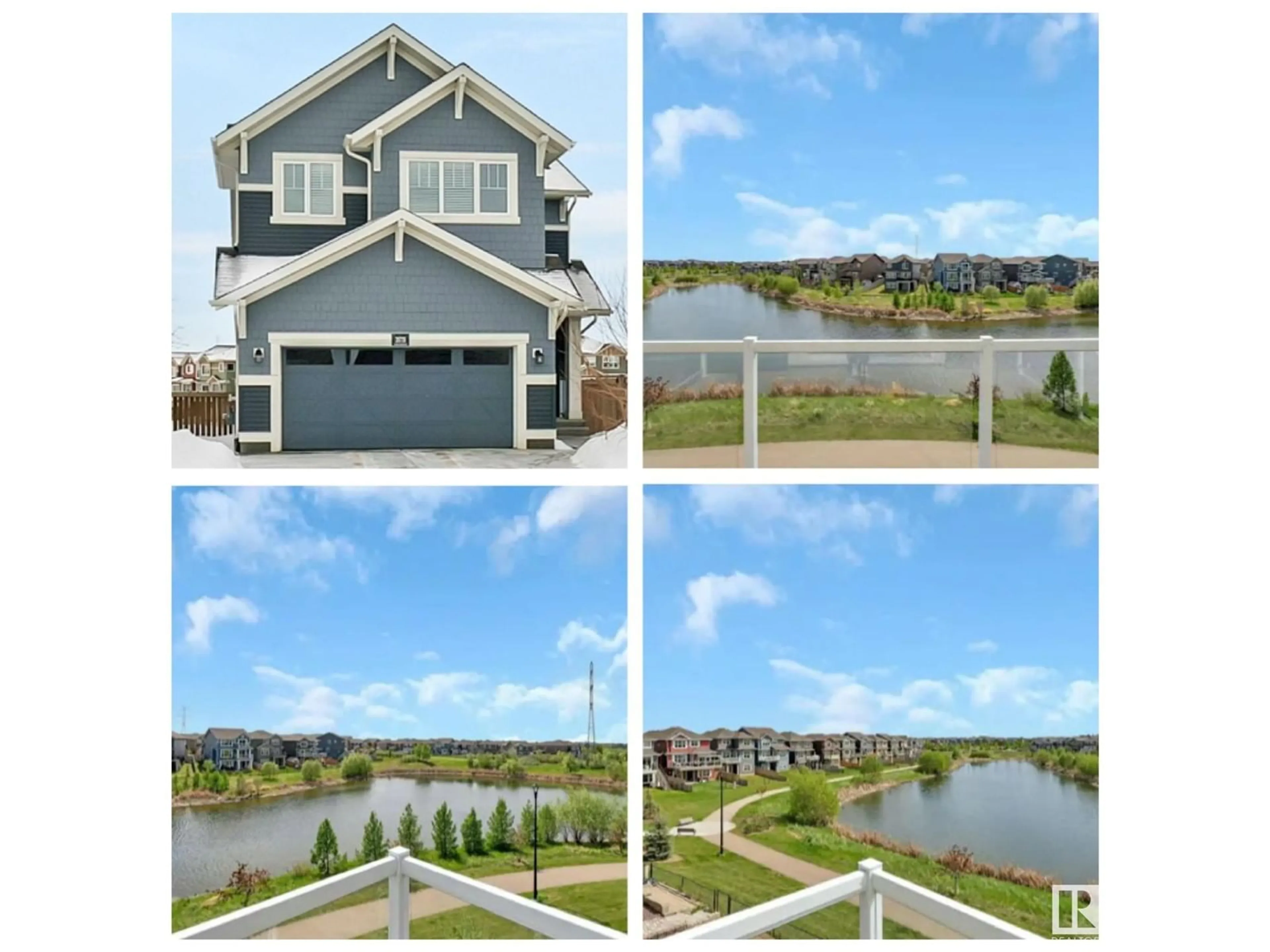 A pic from outside/outdoor area/front of a property/back of a property/a pic from drone, water/lake/river/ocean view for 3578 CHERRY LANDING SW, Edmonton Alberta T6X2B5