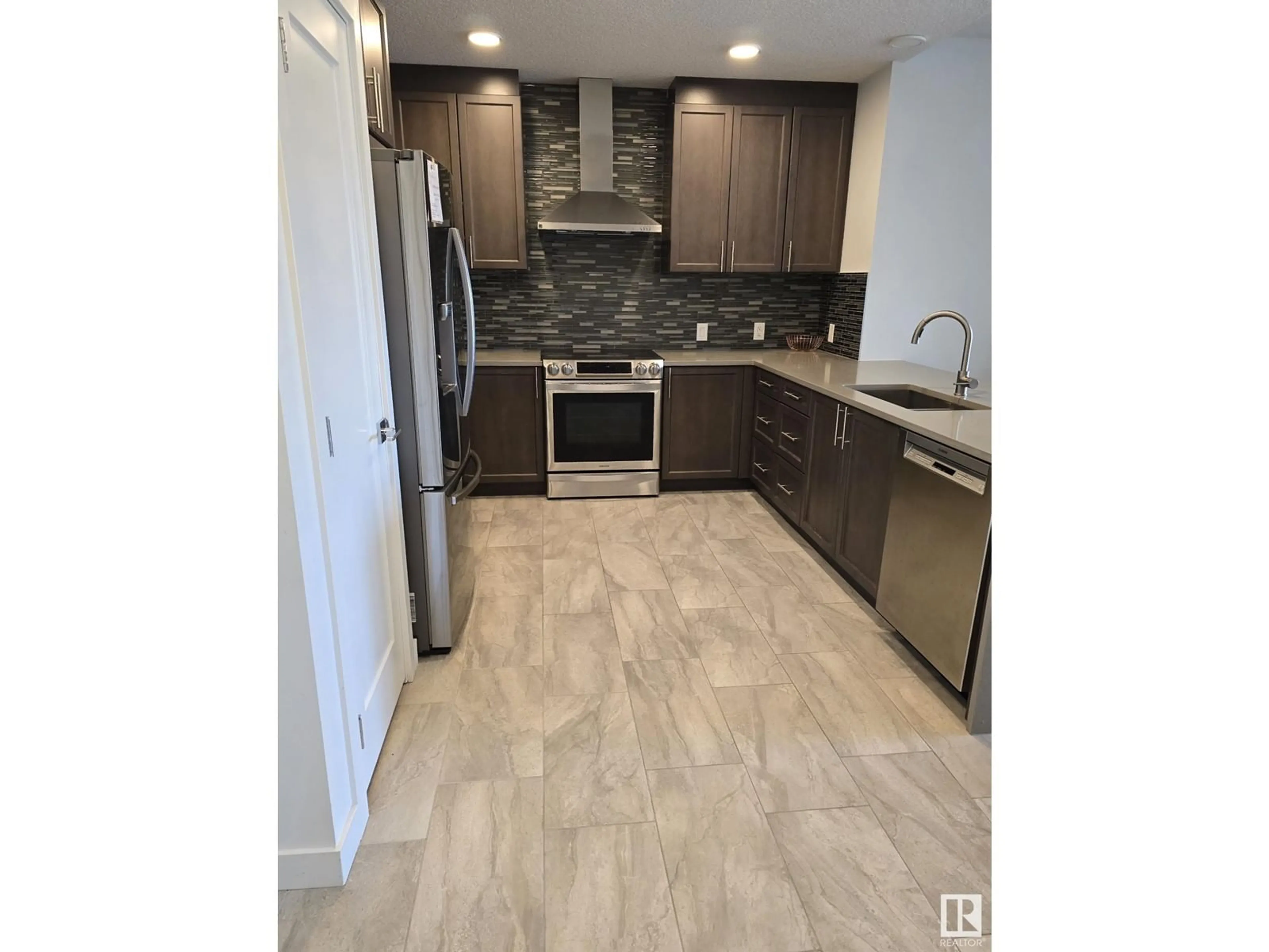 Open concept kitchen, ceramic/tile floor for #206 - 1316 WINDERMERE WY, Edmonton Alberta T6W0P1