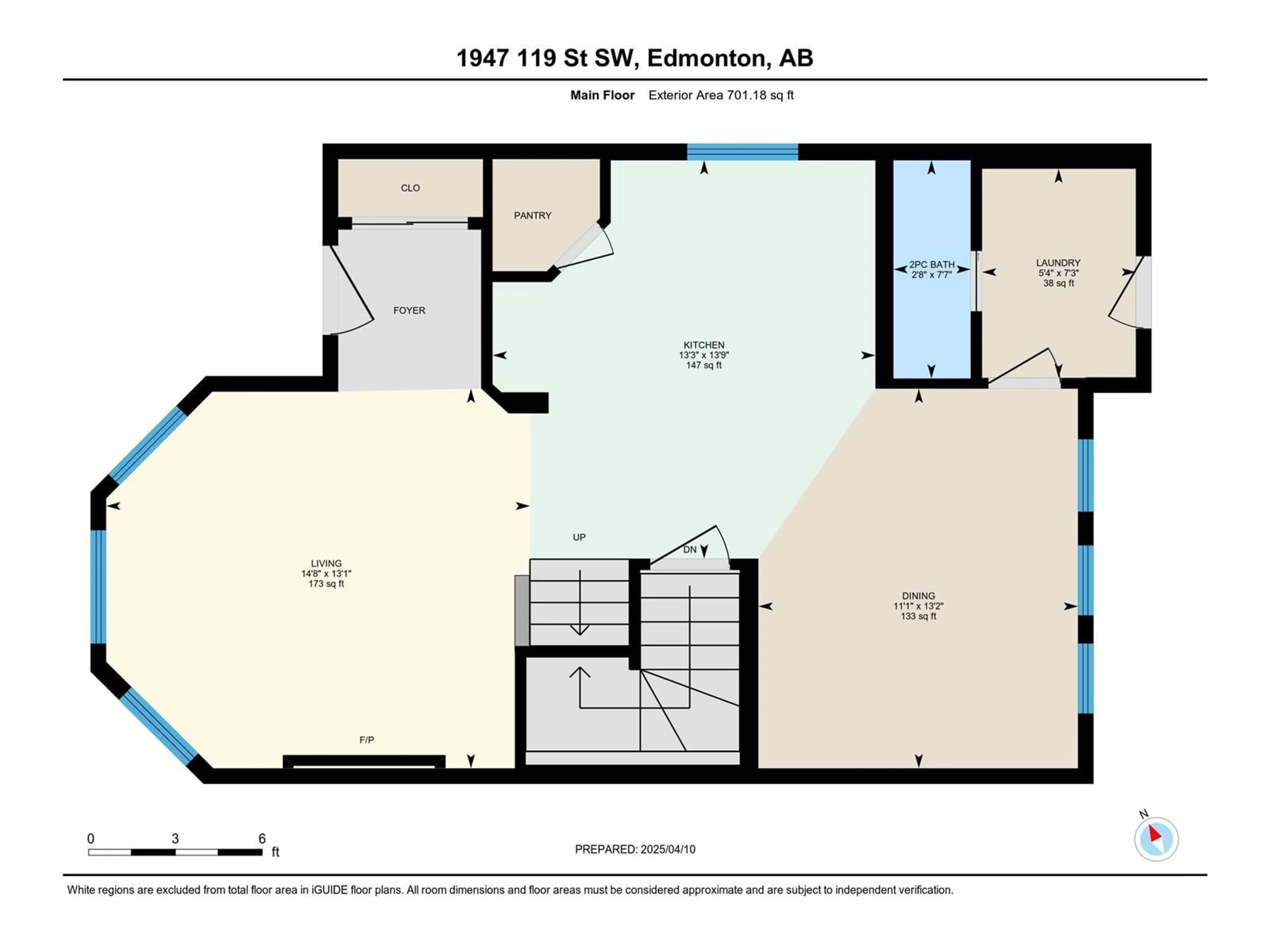 Floor plan for 1947 119 ST, Edmonton Alberta T6W0E3
