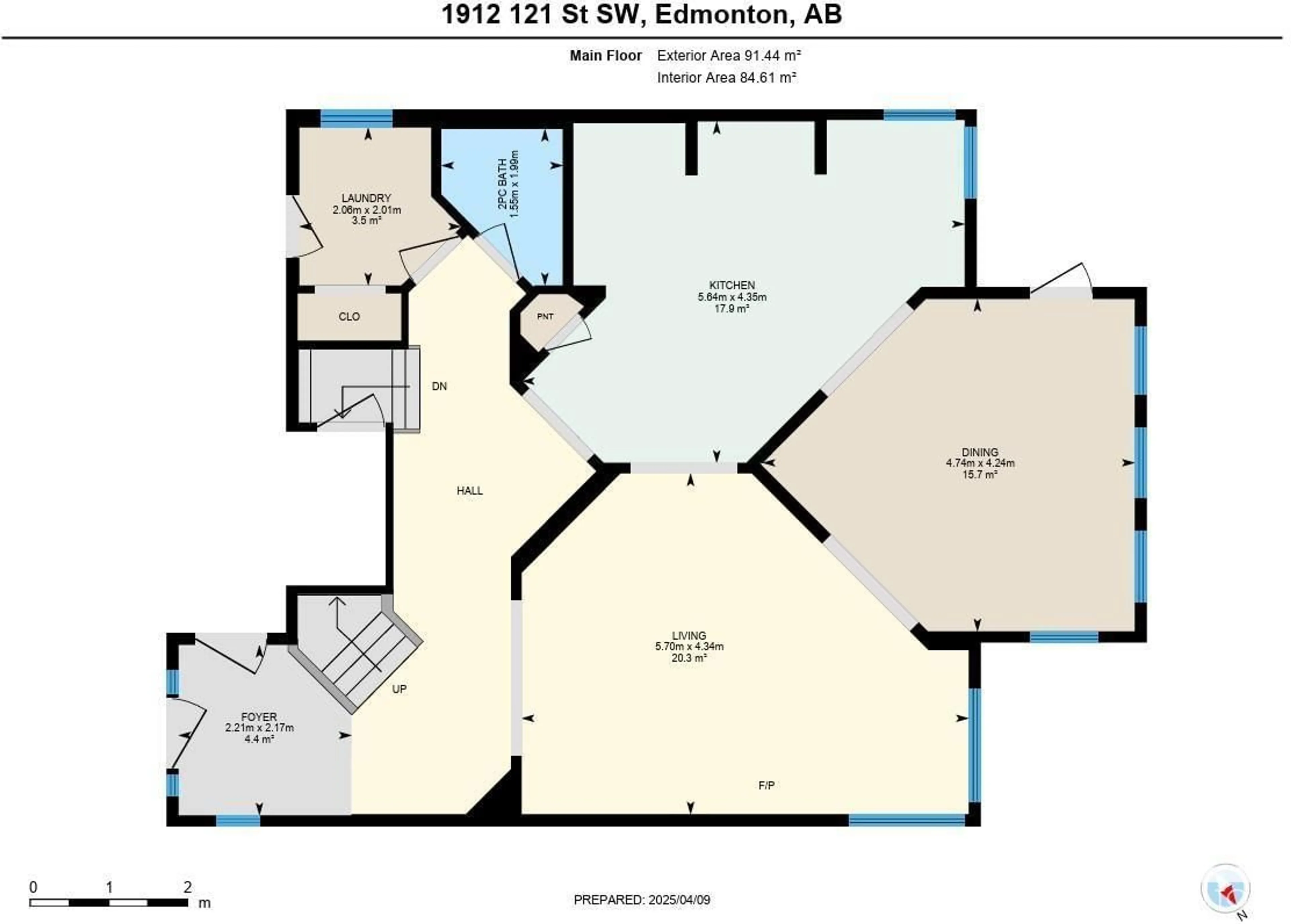 Floor plan for 1912 121 ST, Edmonton Alberta T6W0A6