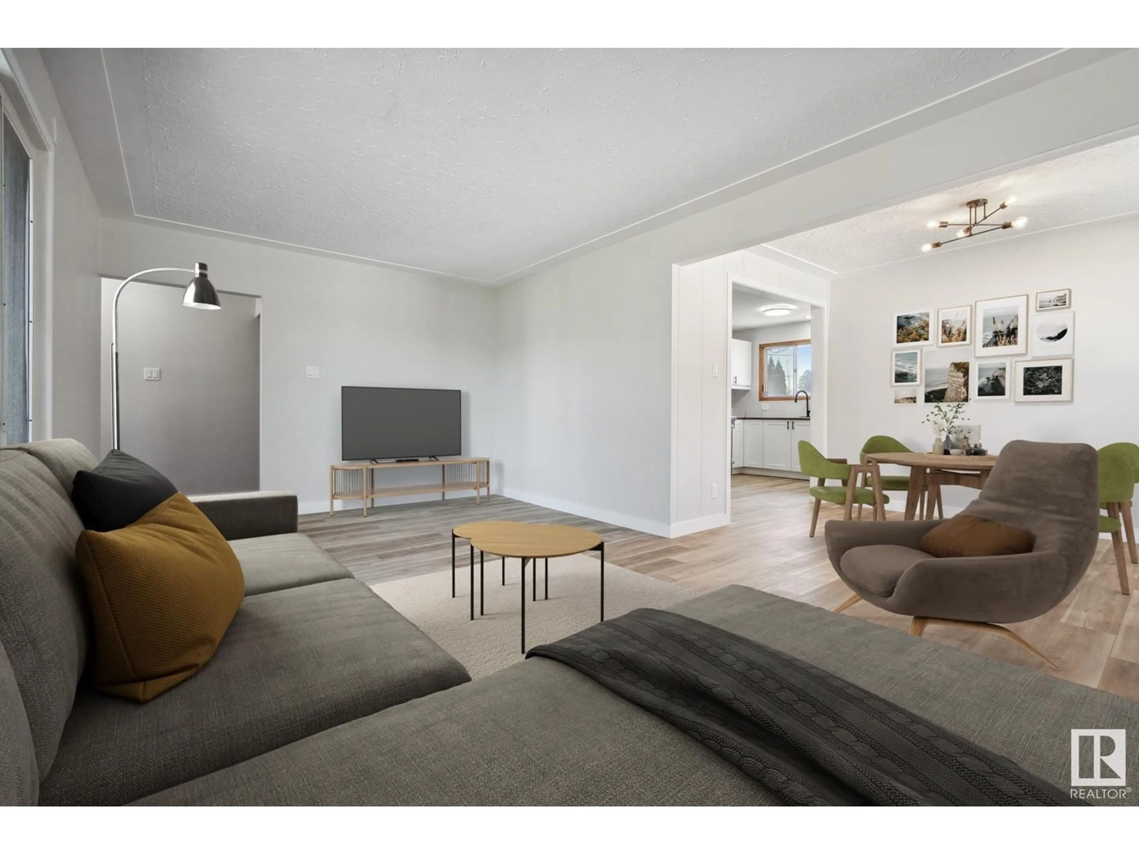 Living room with furniture, unknown for 6007 95 AV, Edmonton Alberta T6B1A4