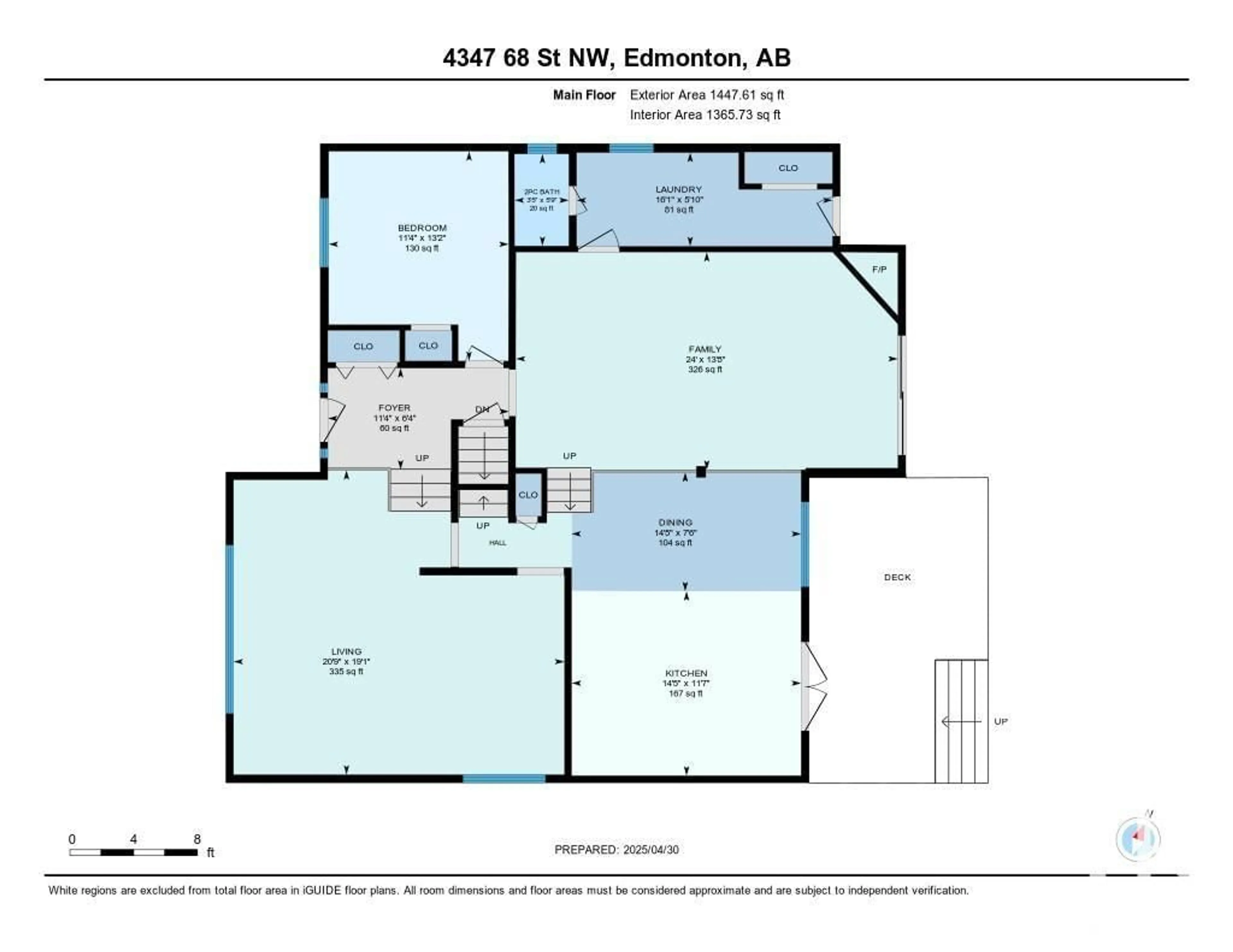 Floor plan for 4347 68 ST, Edmonton Alberta T6K0T7