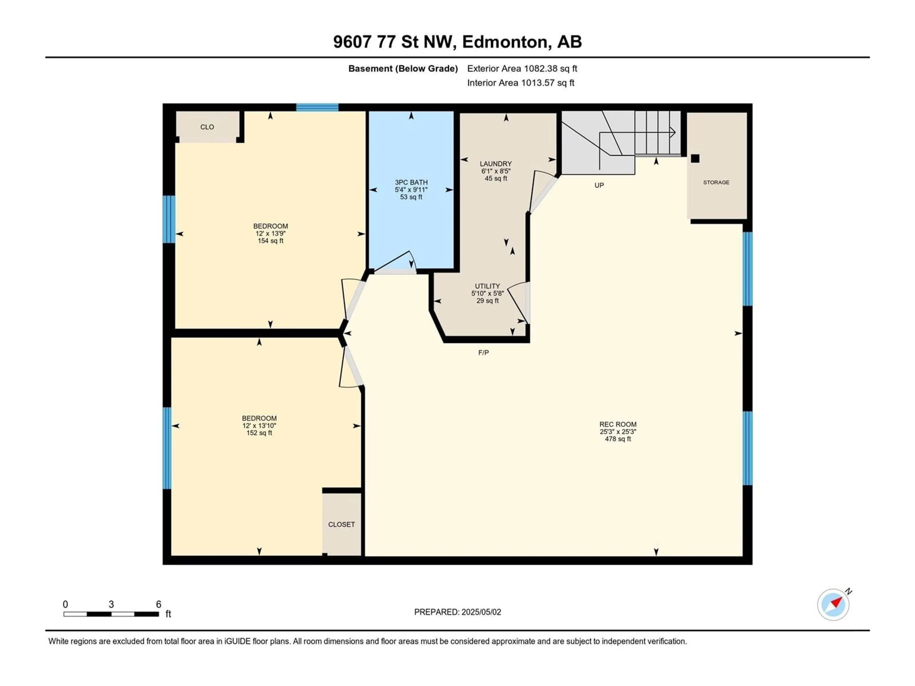 Floor plan for NW - 9607 77 ST, Edmonton Alberta T6C2M7