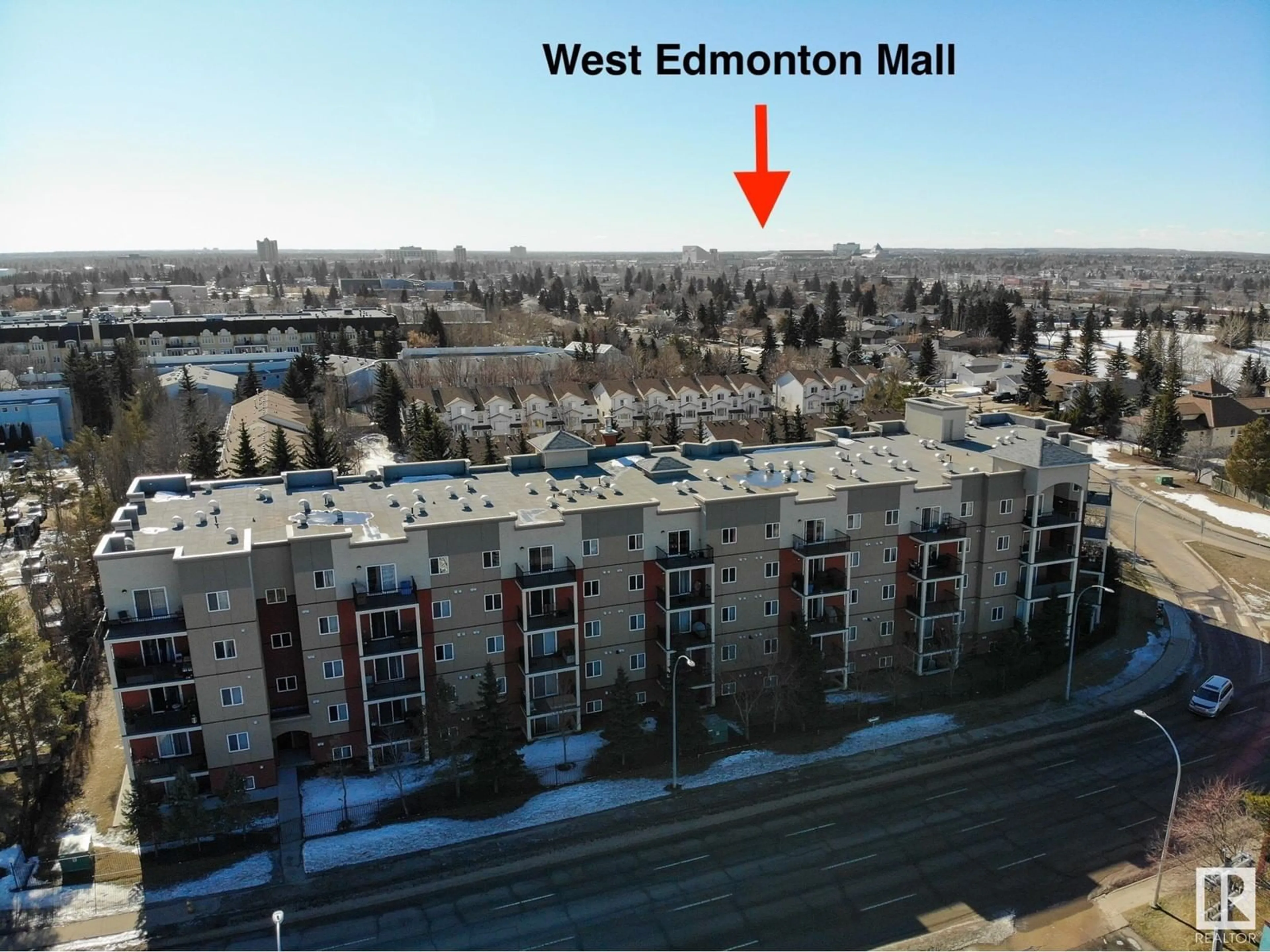 A pic from outside/outdoor area/front of a property/back of a property/a pic from drone, city buildings view from balcony for #101 - 9945 167 ST, Edmonton Alberta T5P0K5