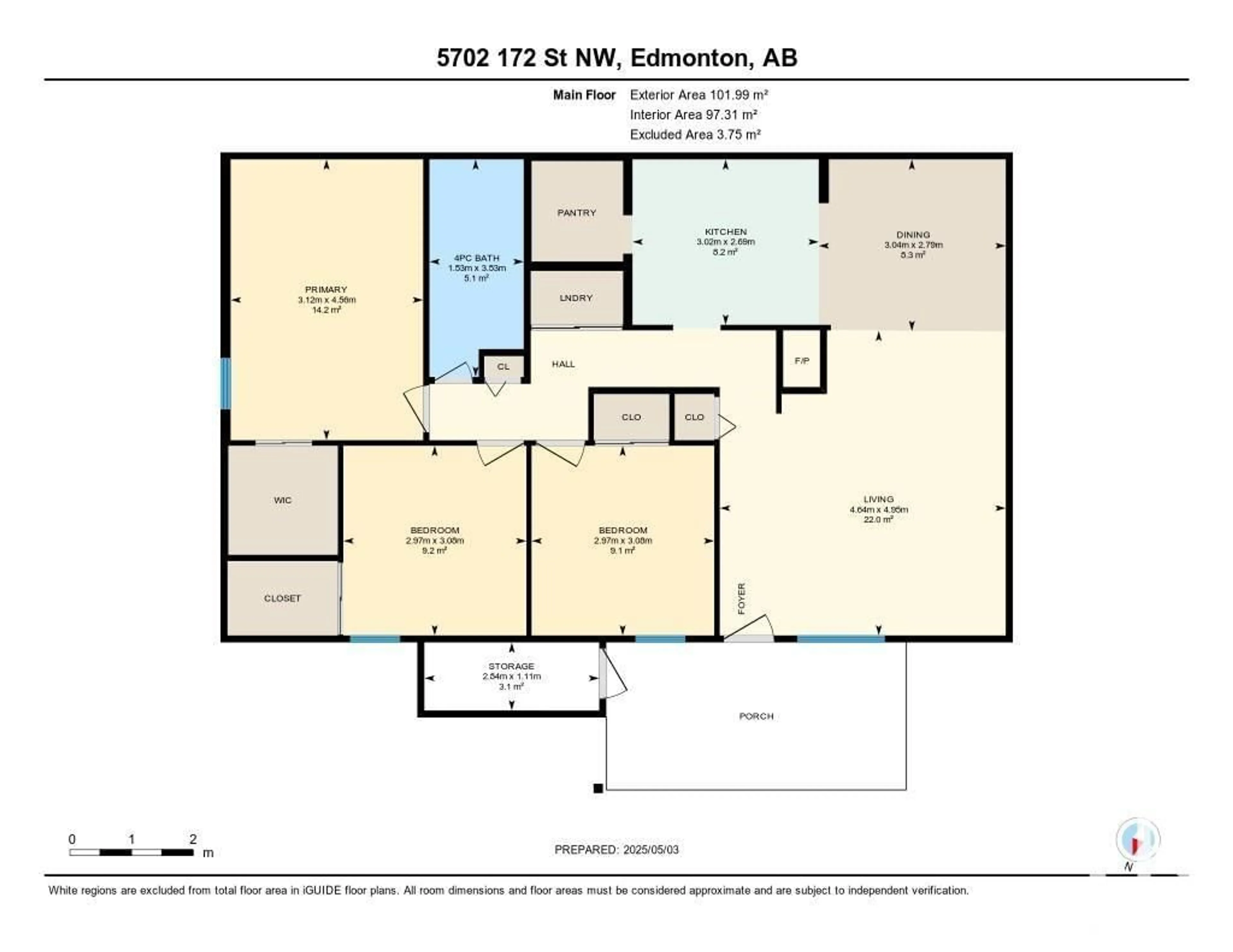 Floor plan for 5702 172 ST, Edmonton Alberta T6M1B4