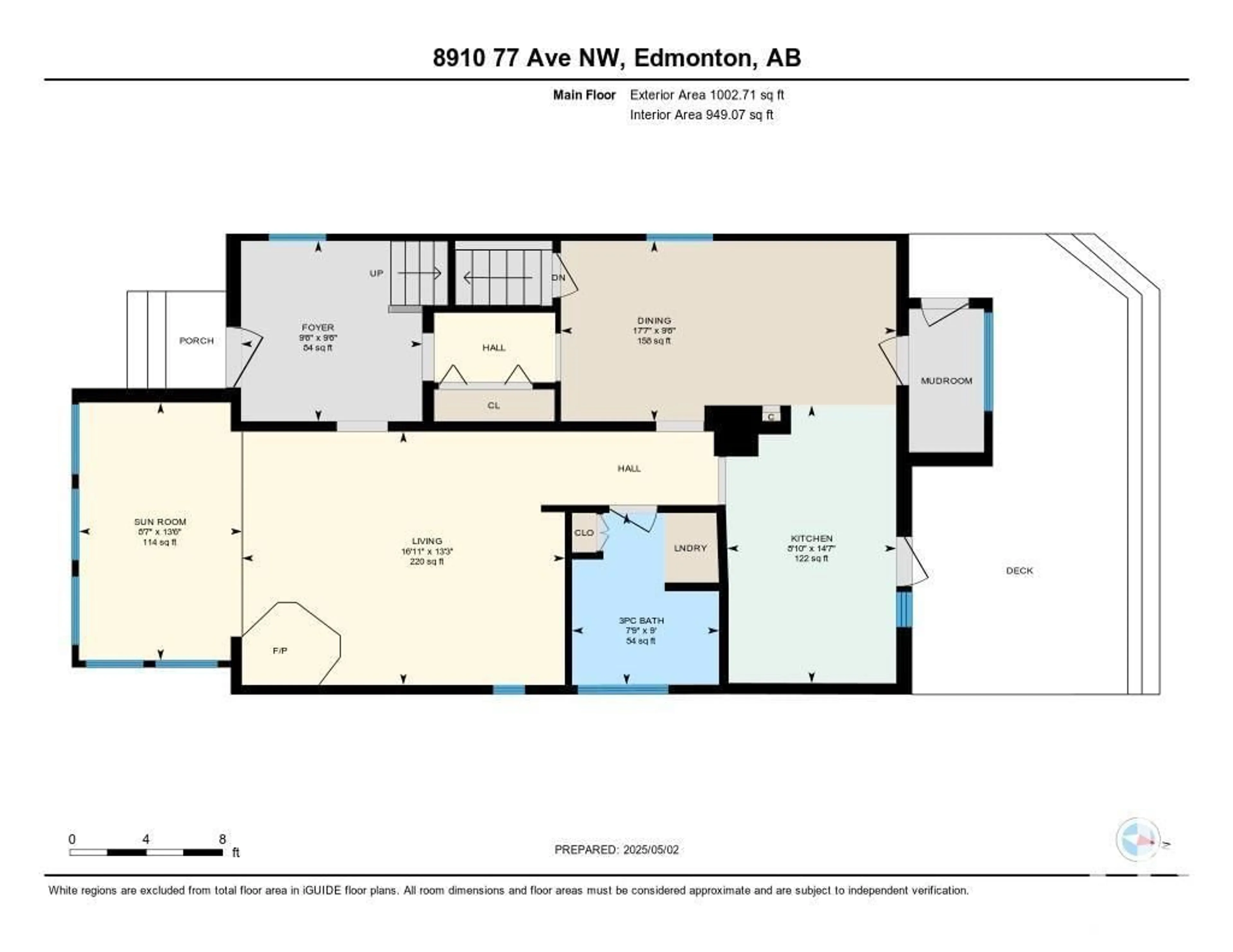 Floor plan for 8910 77 AV, Edmonton Alberta T6C0L9