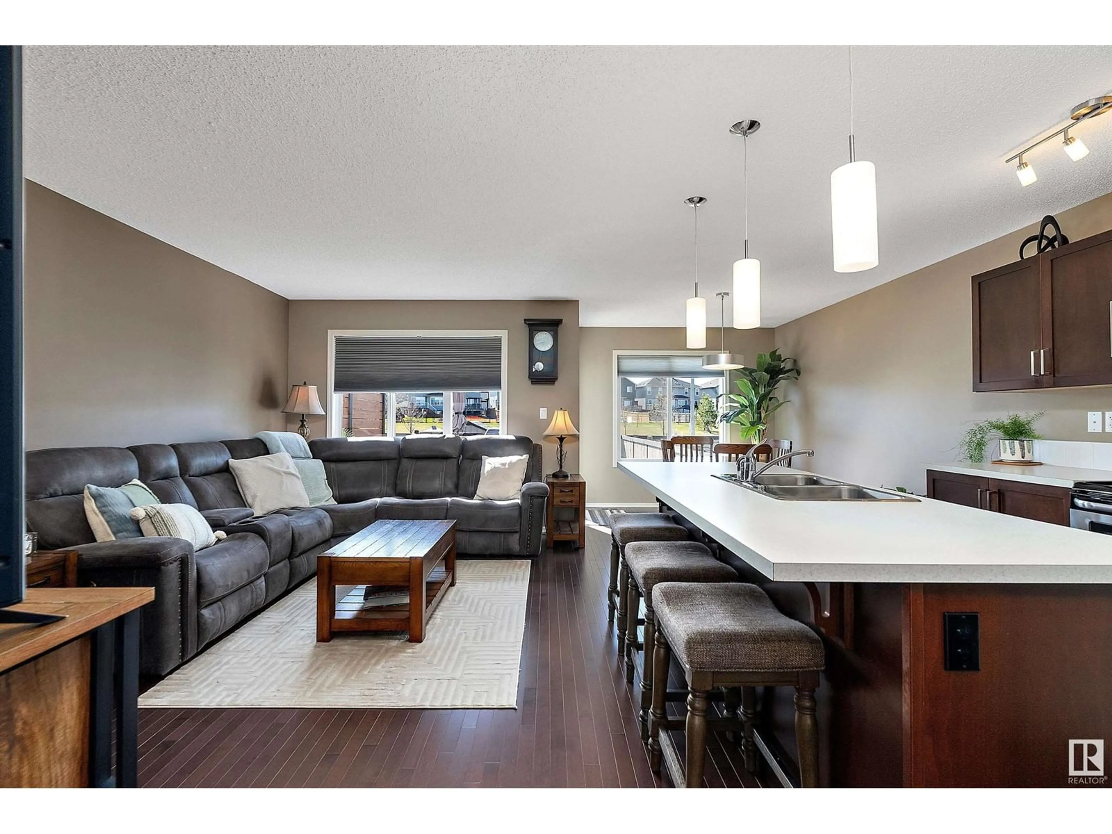 Open concept kitchen, wood/laminate floor for 15 MCLEAN, Leduc Alberta T9E1A3