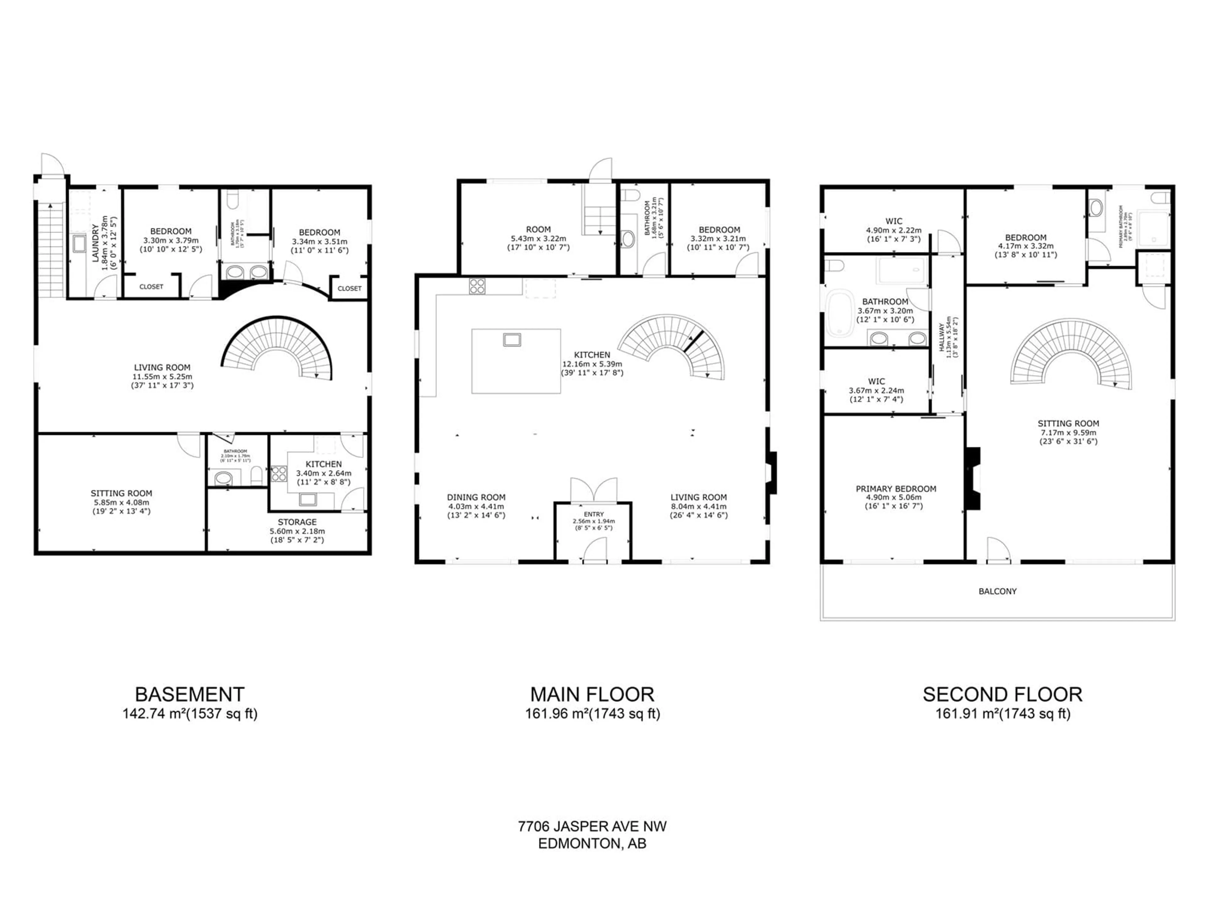 Floor plan for 7706 JASPER AV, Edmonton Alberta T5H3R8