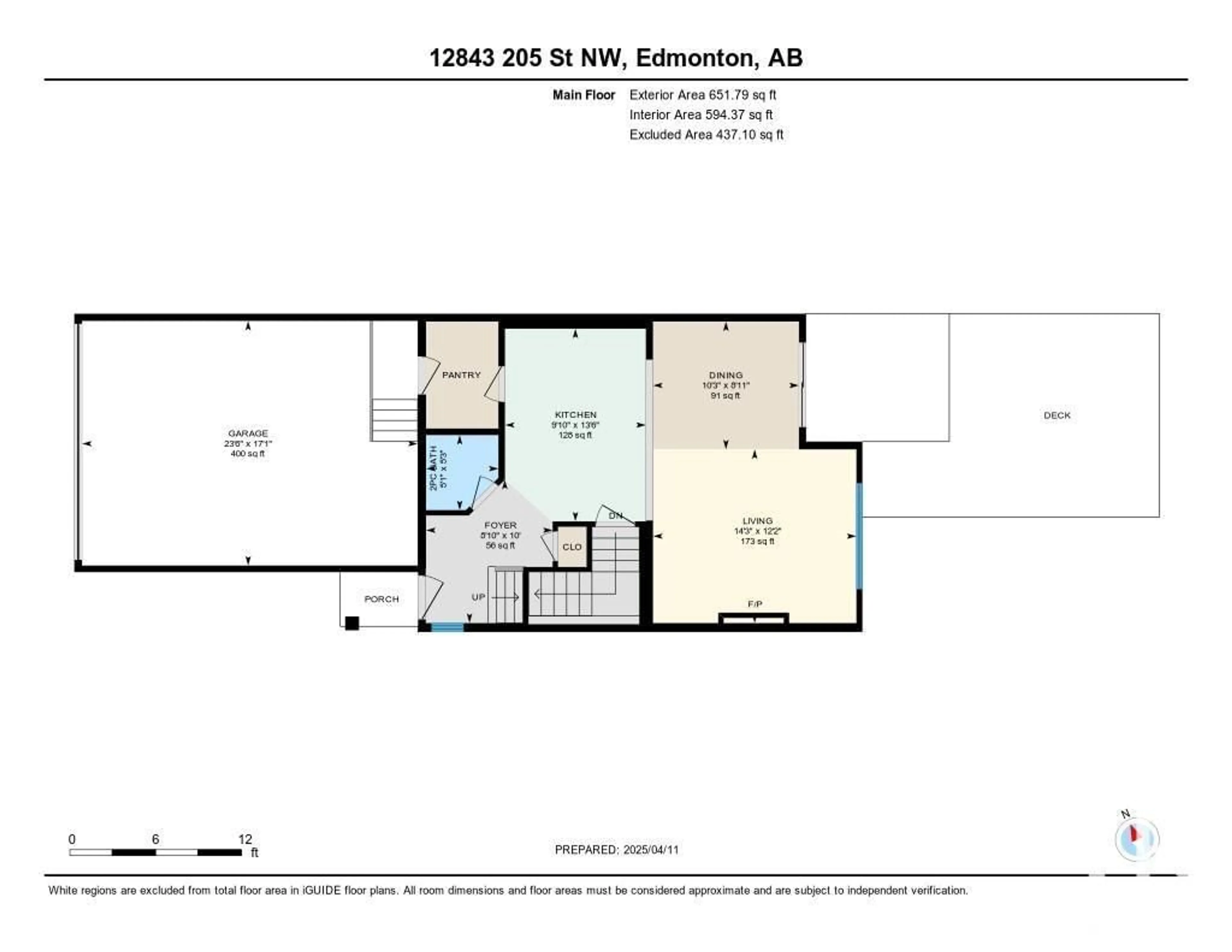Floor plan for NW - 12843 205 ST, Edmonton Alberta T5S0L7