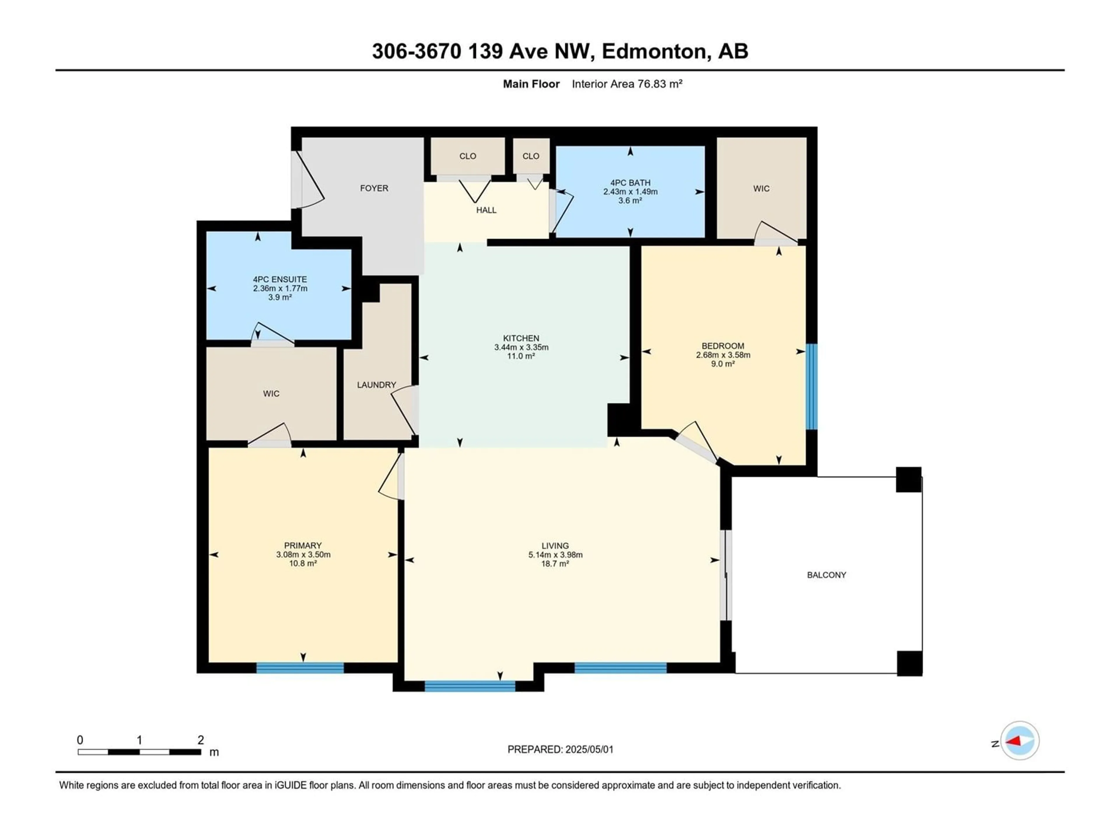 Floor plan for #306 - 3670 139 AV, Edmonton Alberta T5Y3N5