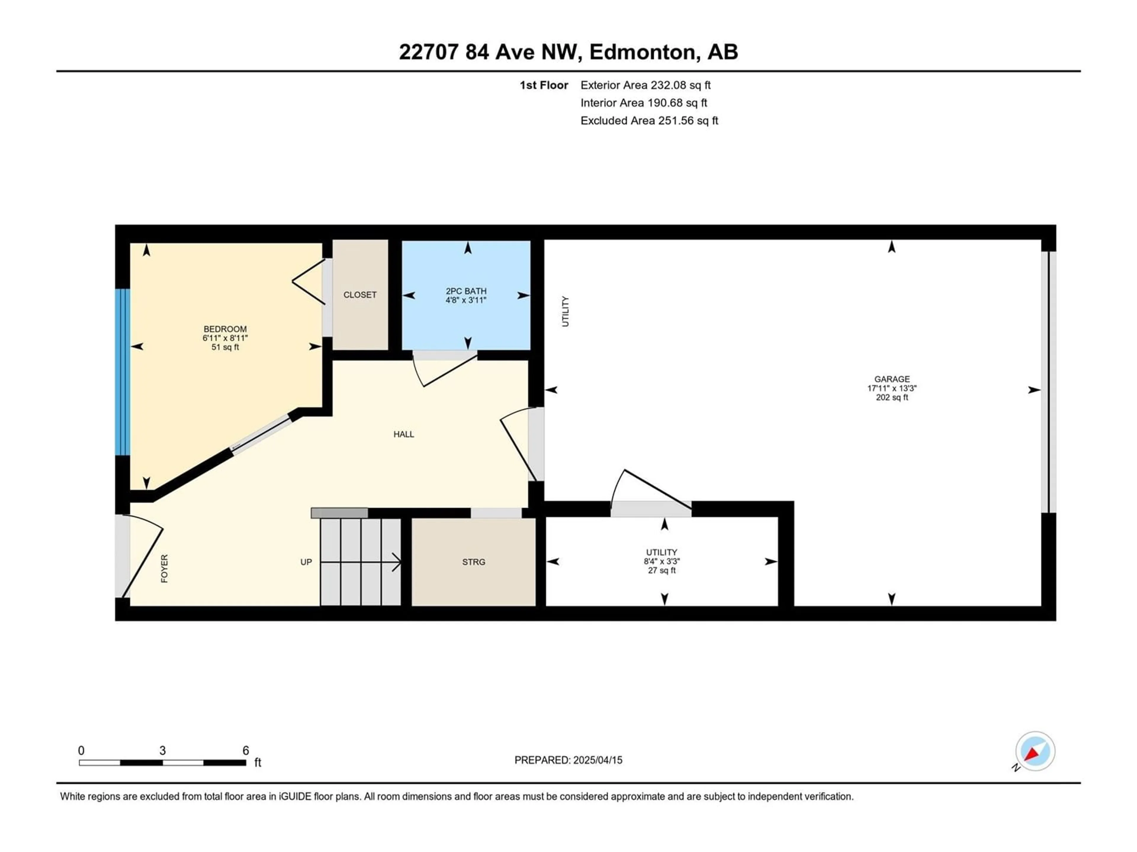 Floor plan for 22707 84 AV, Edmonton Alberta T5T4B4