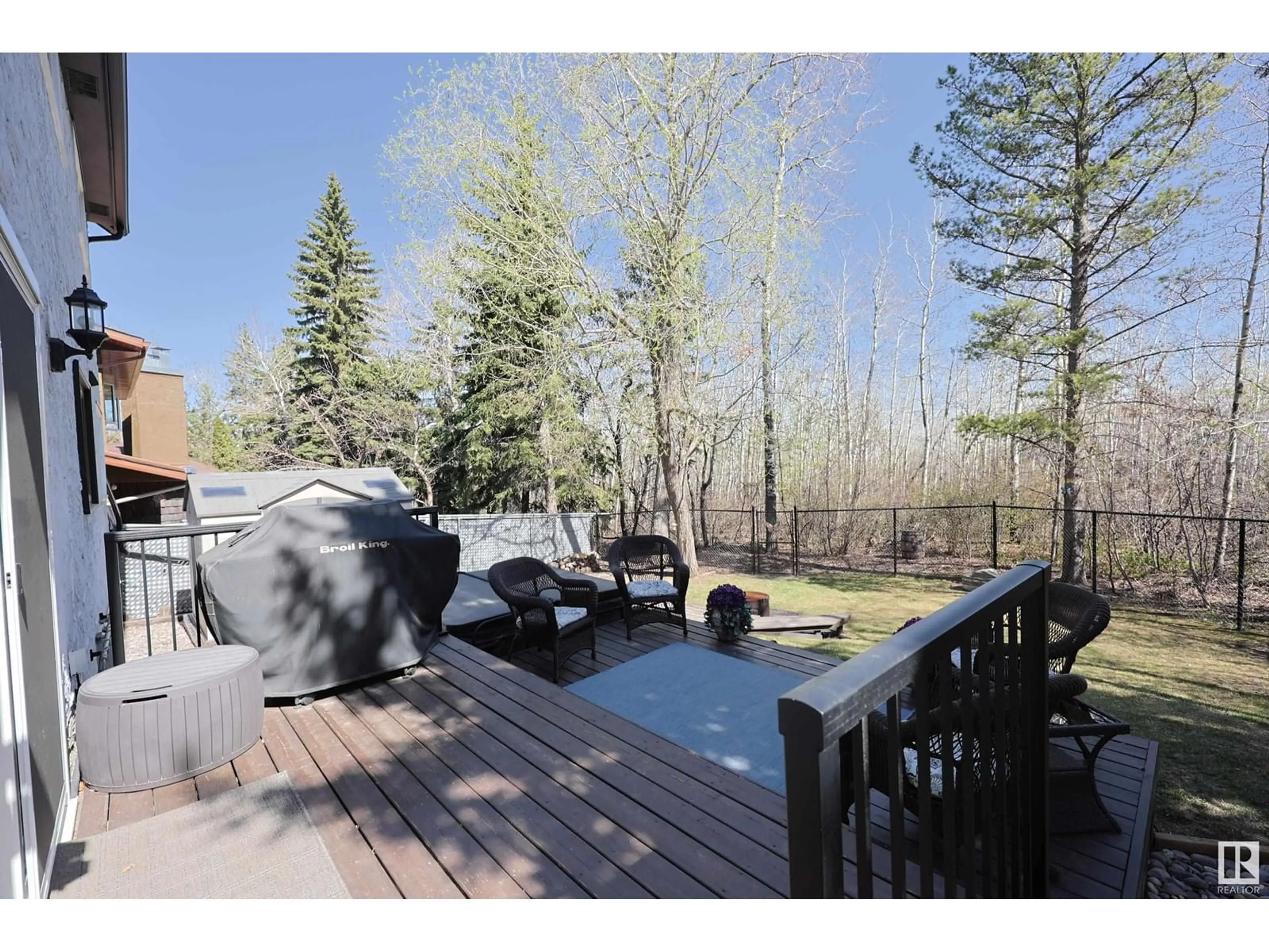 Patio, forest/trees view for 52 GOODRIDGE DR, St. Albert Alberta T8N2B2