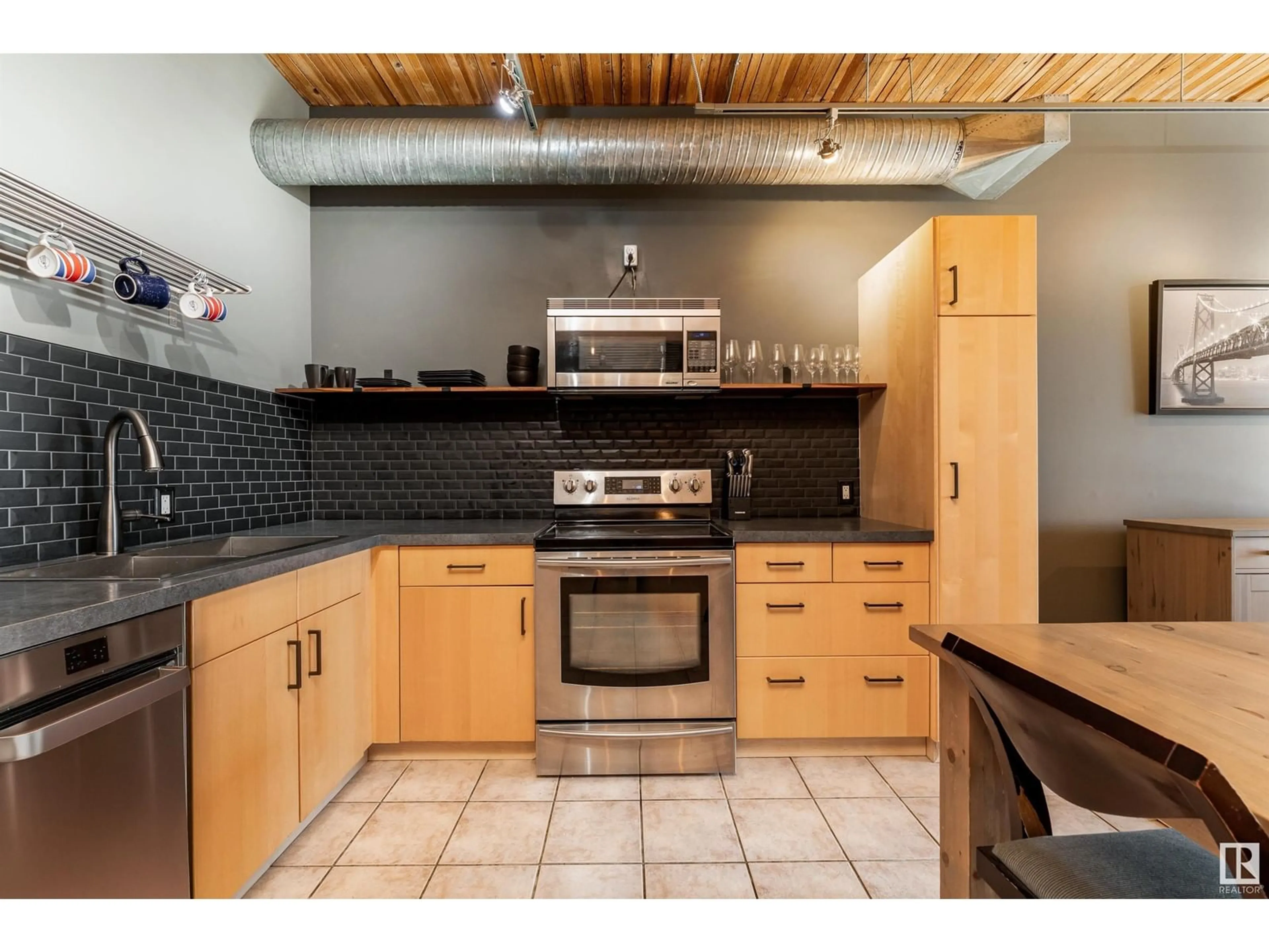 Open concept kitchen, ceramic/tile floor for 305 - 10301 109 ST, Edmonton Alberta T5J1N4