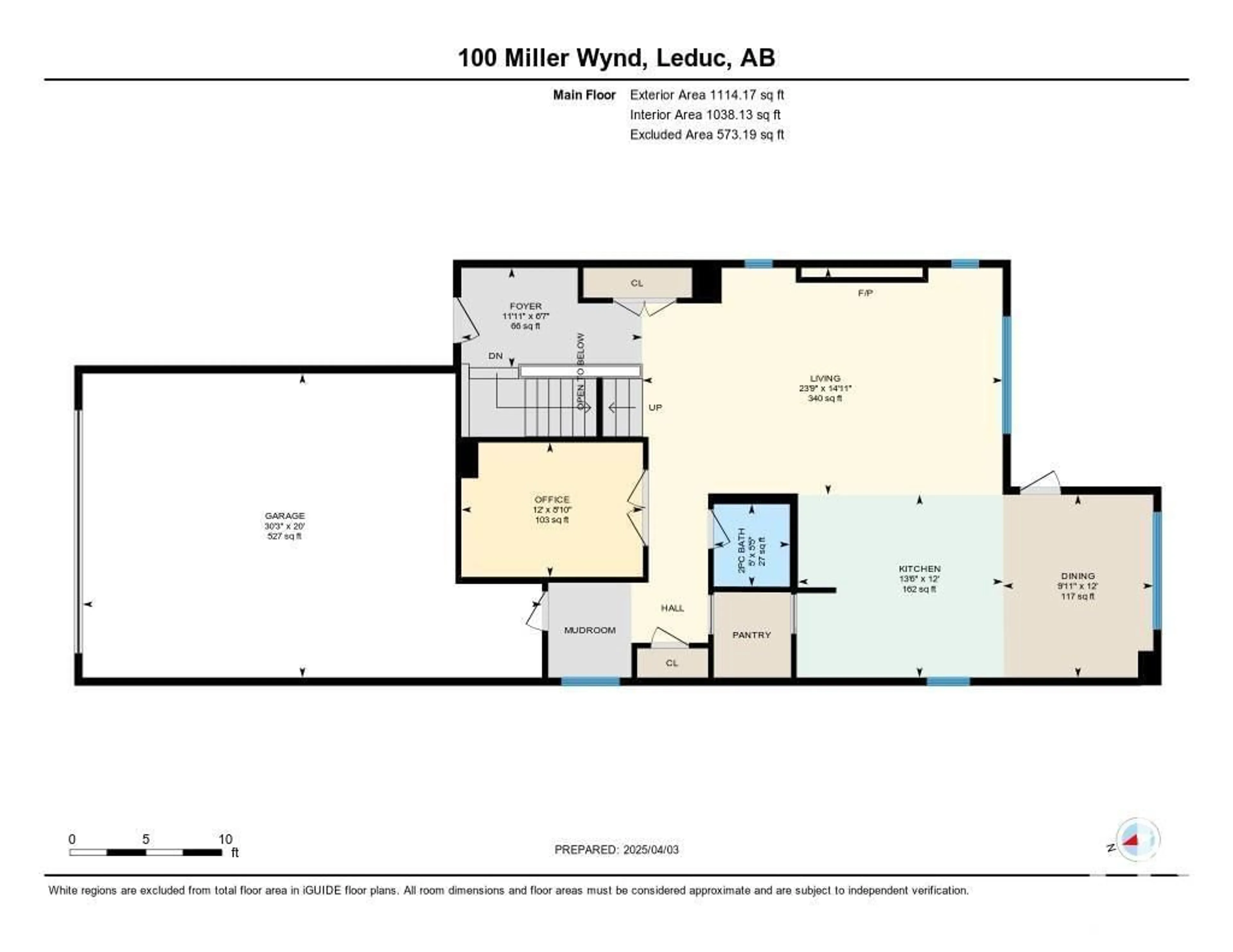 Floor plan for 100 MILLER WD, Leduc Alberta T4N1R7