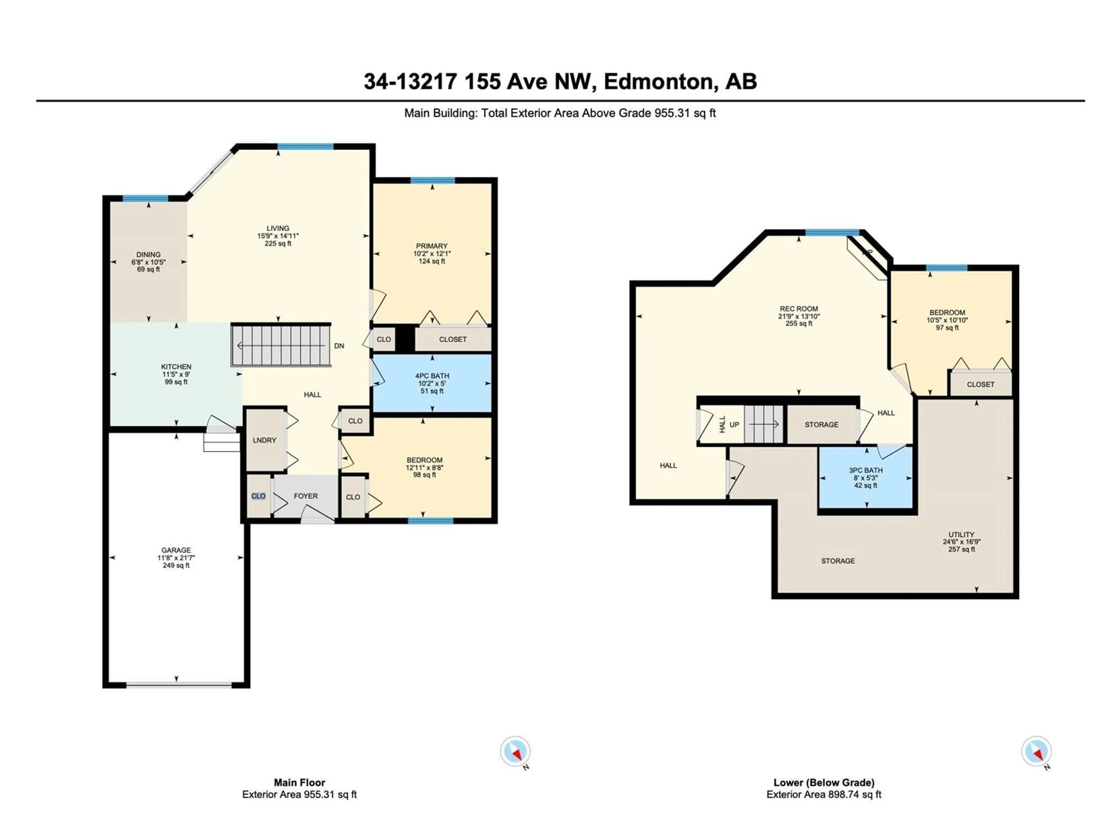 Floor plan for #34 - 13217 155 AV, Edmonton Alberta T6V1E6