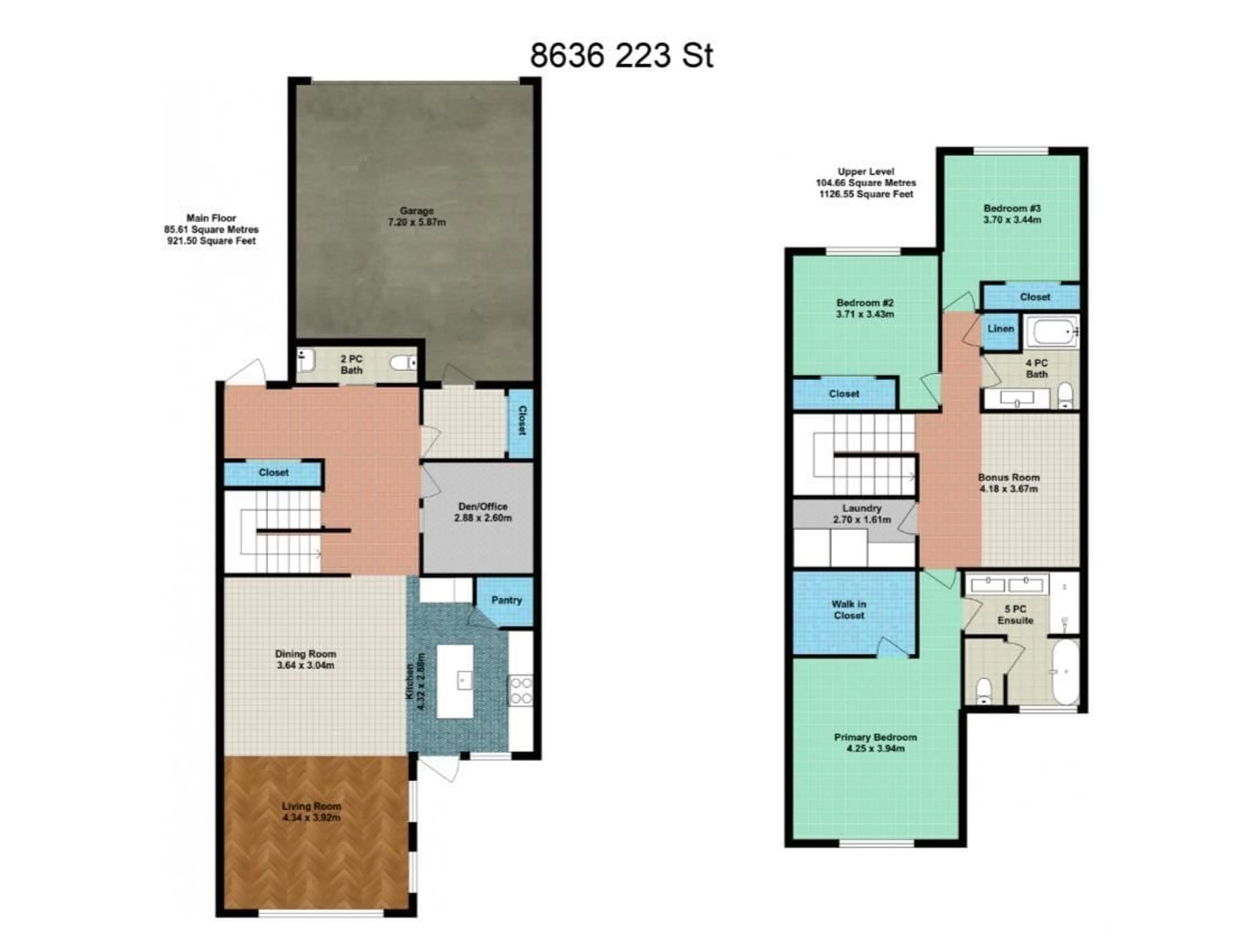 Floor plan for 8636 223 ST NW, Edmonton Alberta T5T7L6