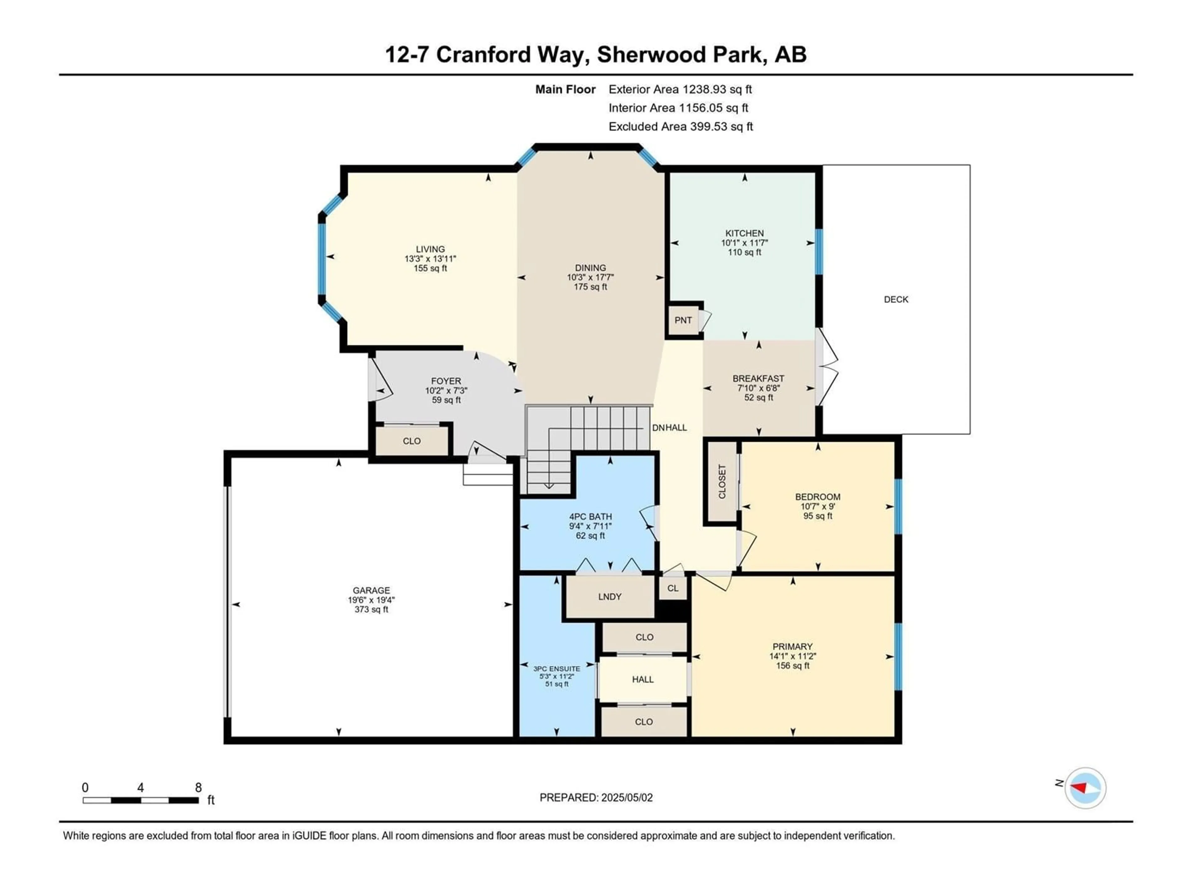Floor plan for 7 - 12 CRANFORD WY, Sherwood Park Alberta T8H5W5