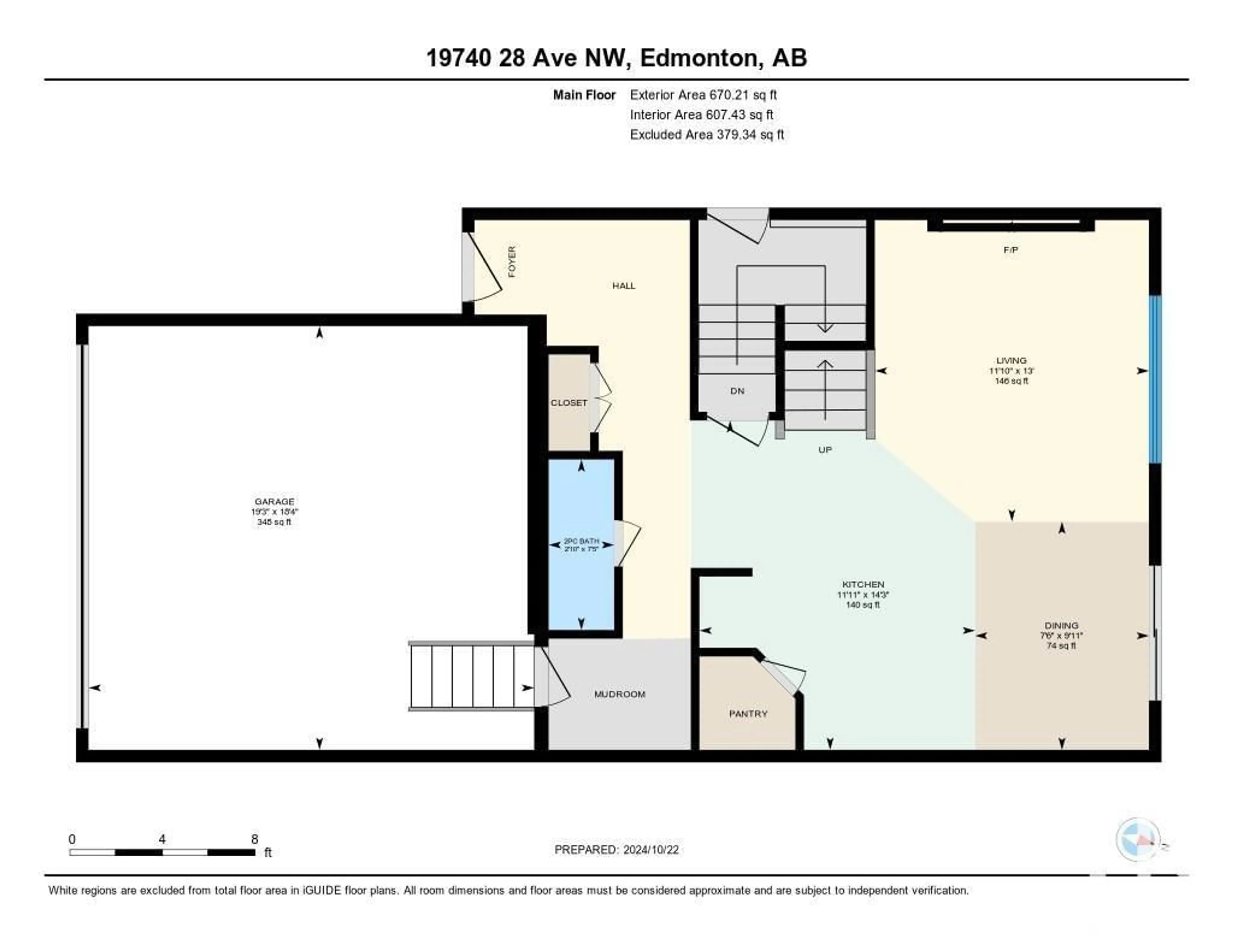 Floor plan for NW - 19740 28 AV, Edmonton Alberta T6M1M1