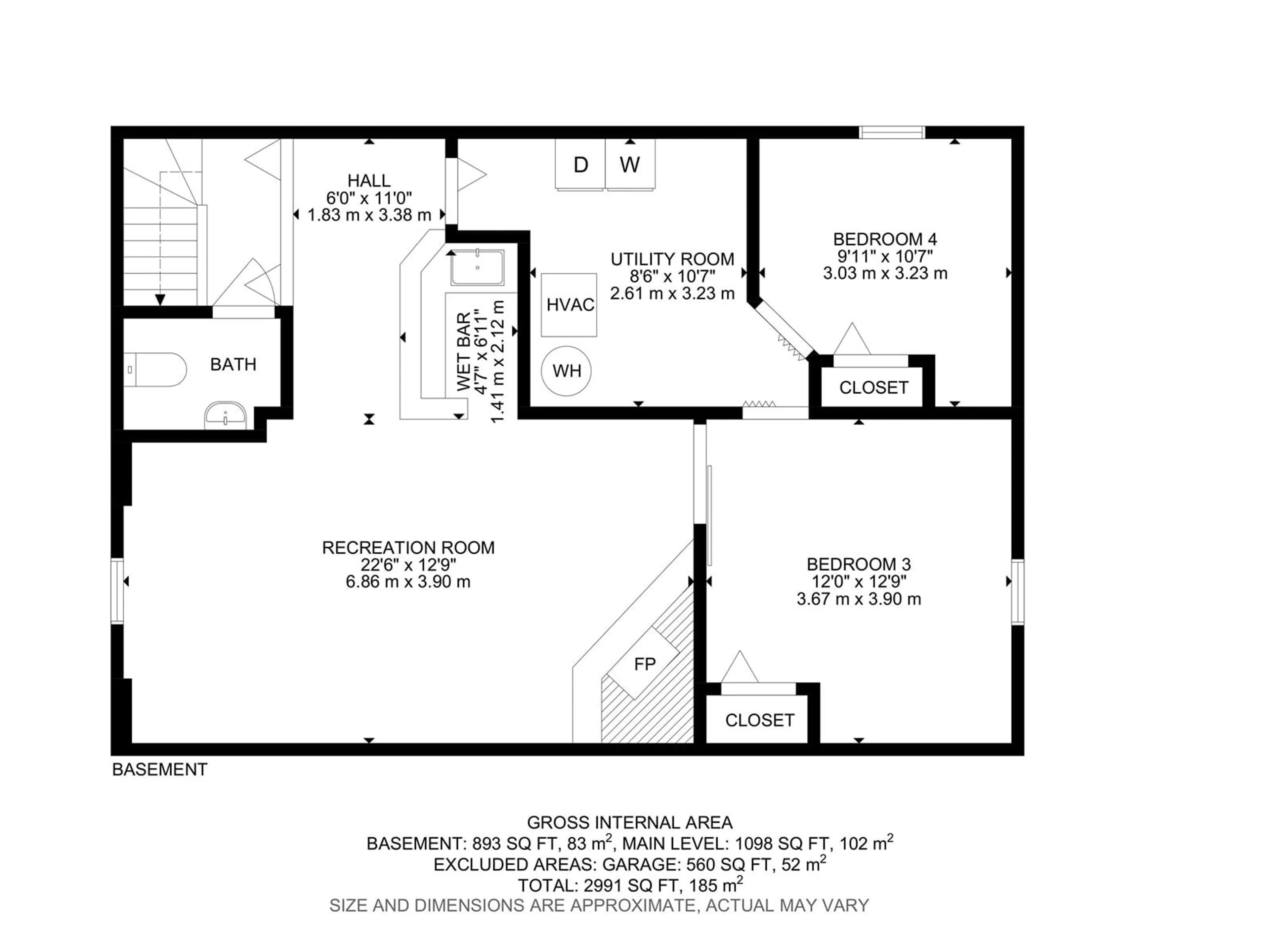 Floor plan for 10507 56 AV, Edmonton Alberta T6H0X6