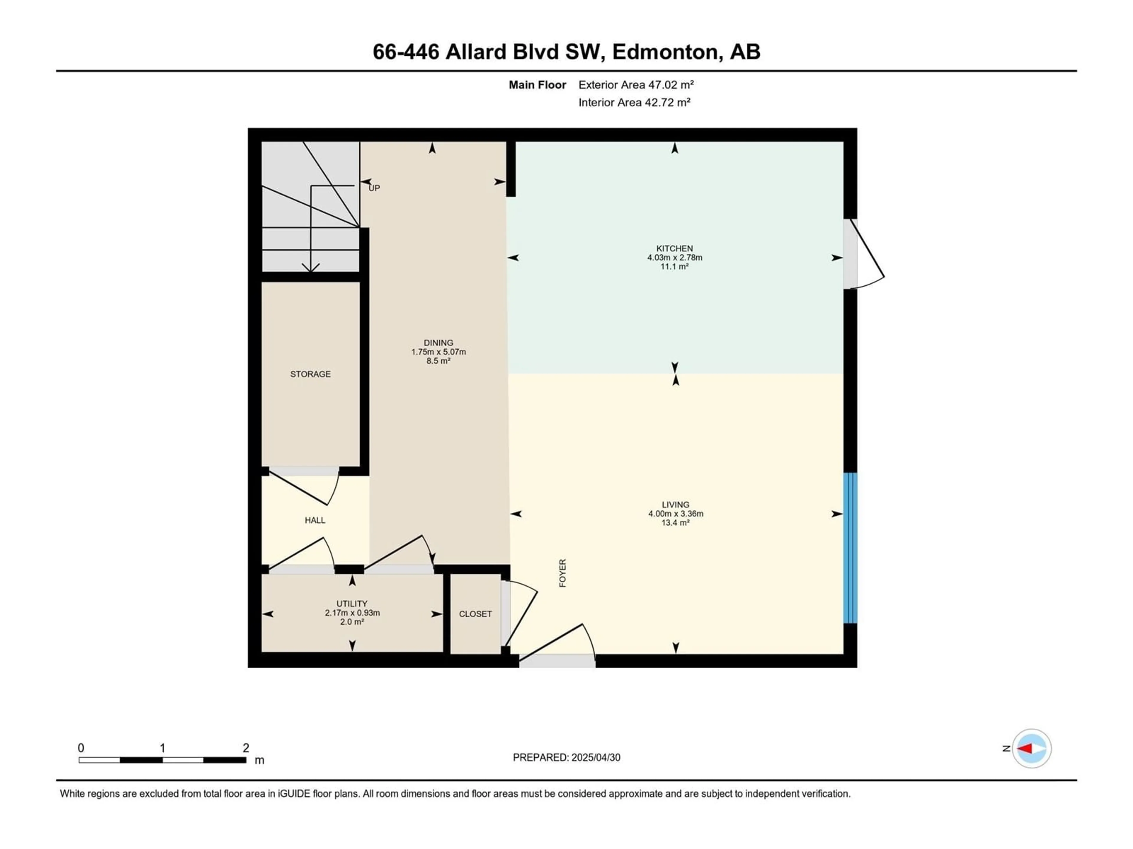 Floor plan for 66 - 446 ALLARD BV, Edmonton Alberta T6W3S7