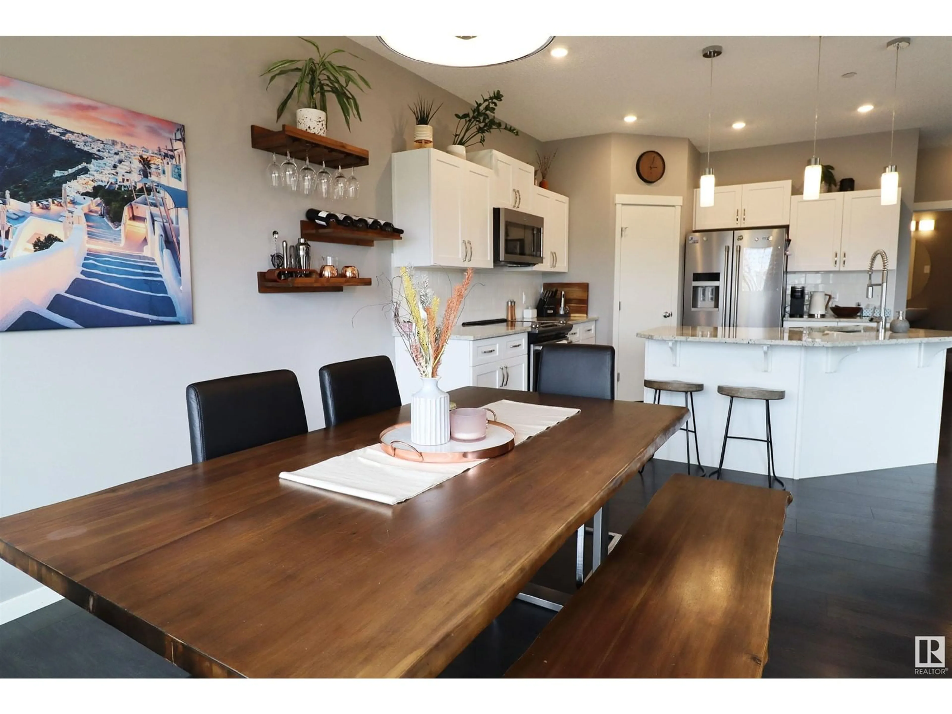Open concept kitchen, wood/laminate floor for 1712 WESTERRA LO, Stony Plain Alberta T7Z0K8