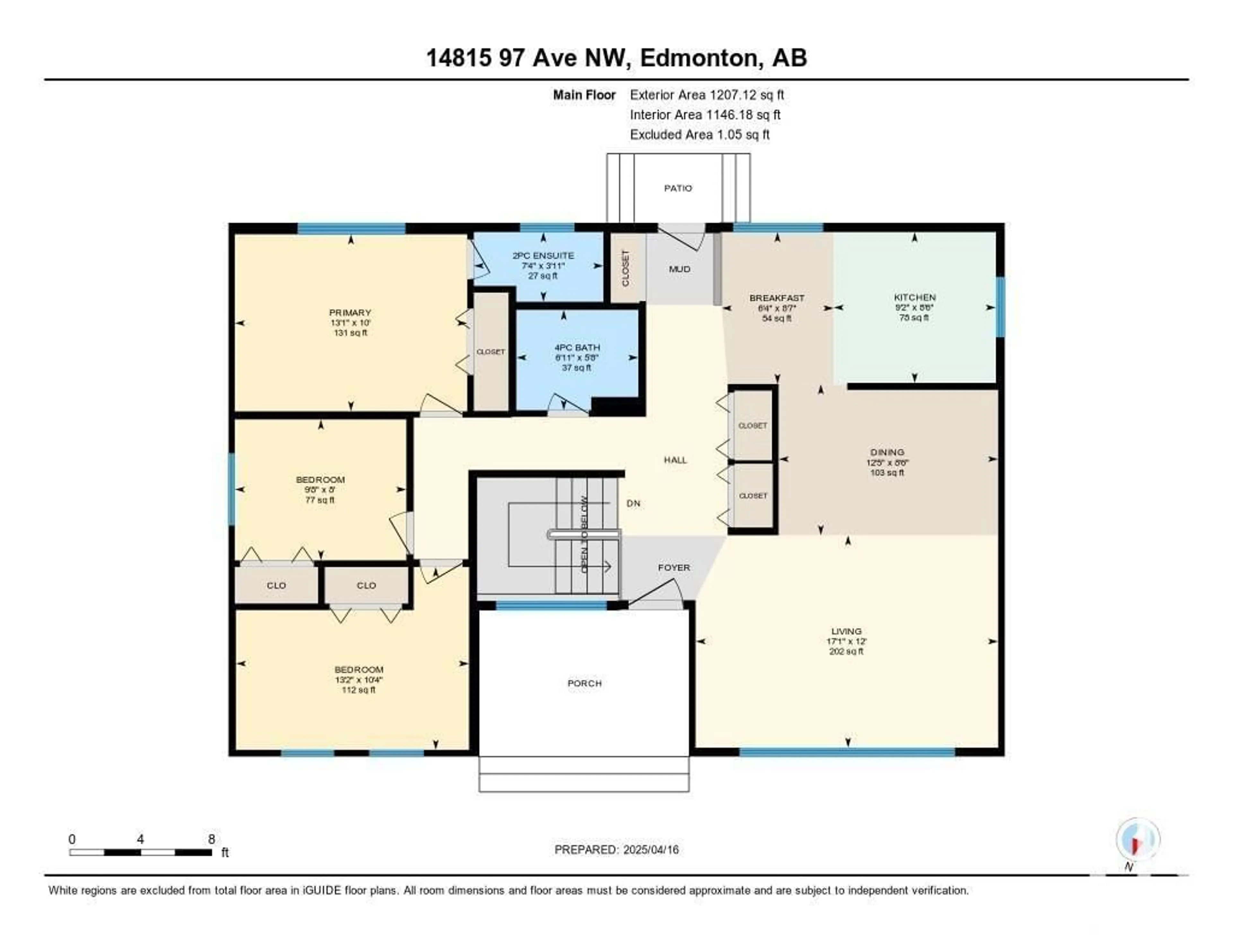 Floor plan for 14815 97 AV, Edmonton Alberta T5N0E8