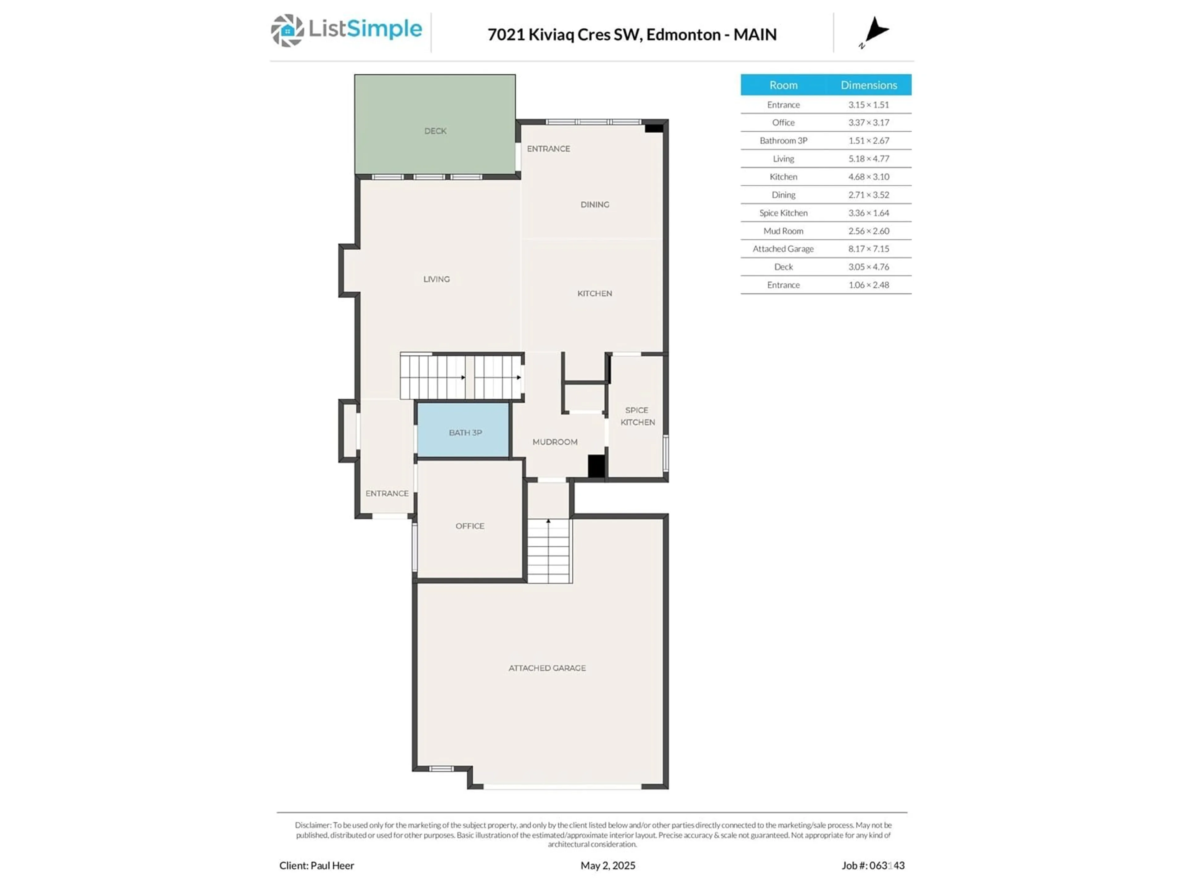Floor plan for SW - 7021 KIVIAQ CR, Edmonton Alberta T6W5R3