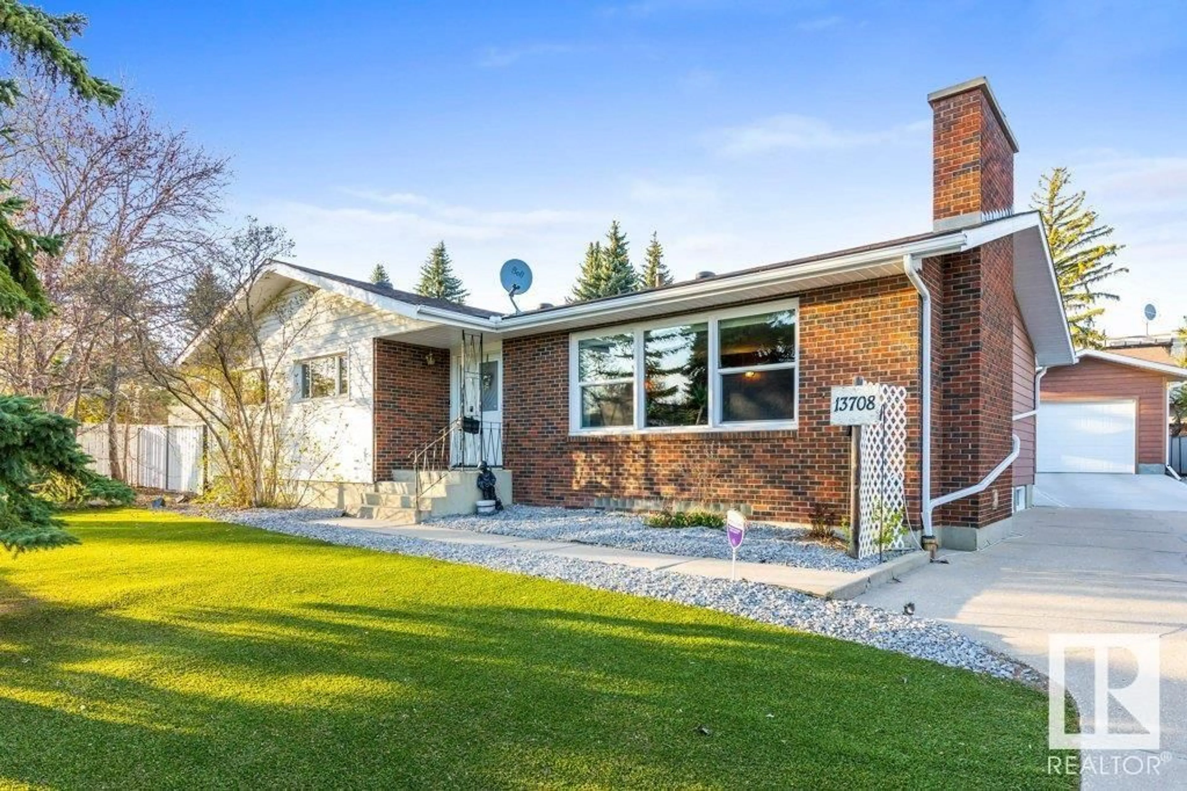 Home with brick exterior material, street for 13708 BUENA VISTA RD, Edmonton Alberta T5R5R6