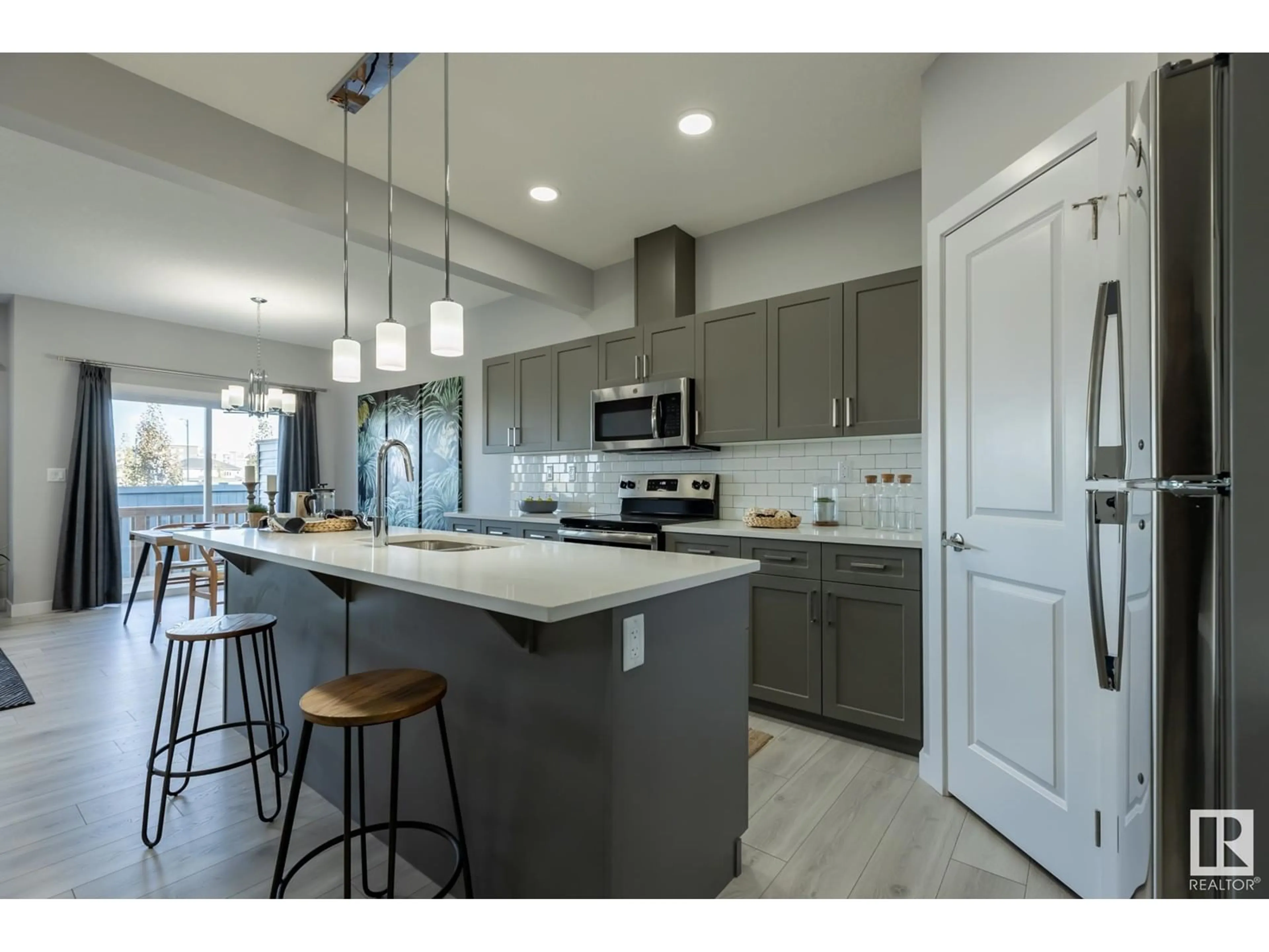 Open concept kitchen, ceramic/tile floor for 83 HILTON CV, Spruce Grove Alberta T7X1Y4