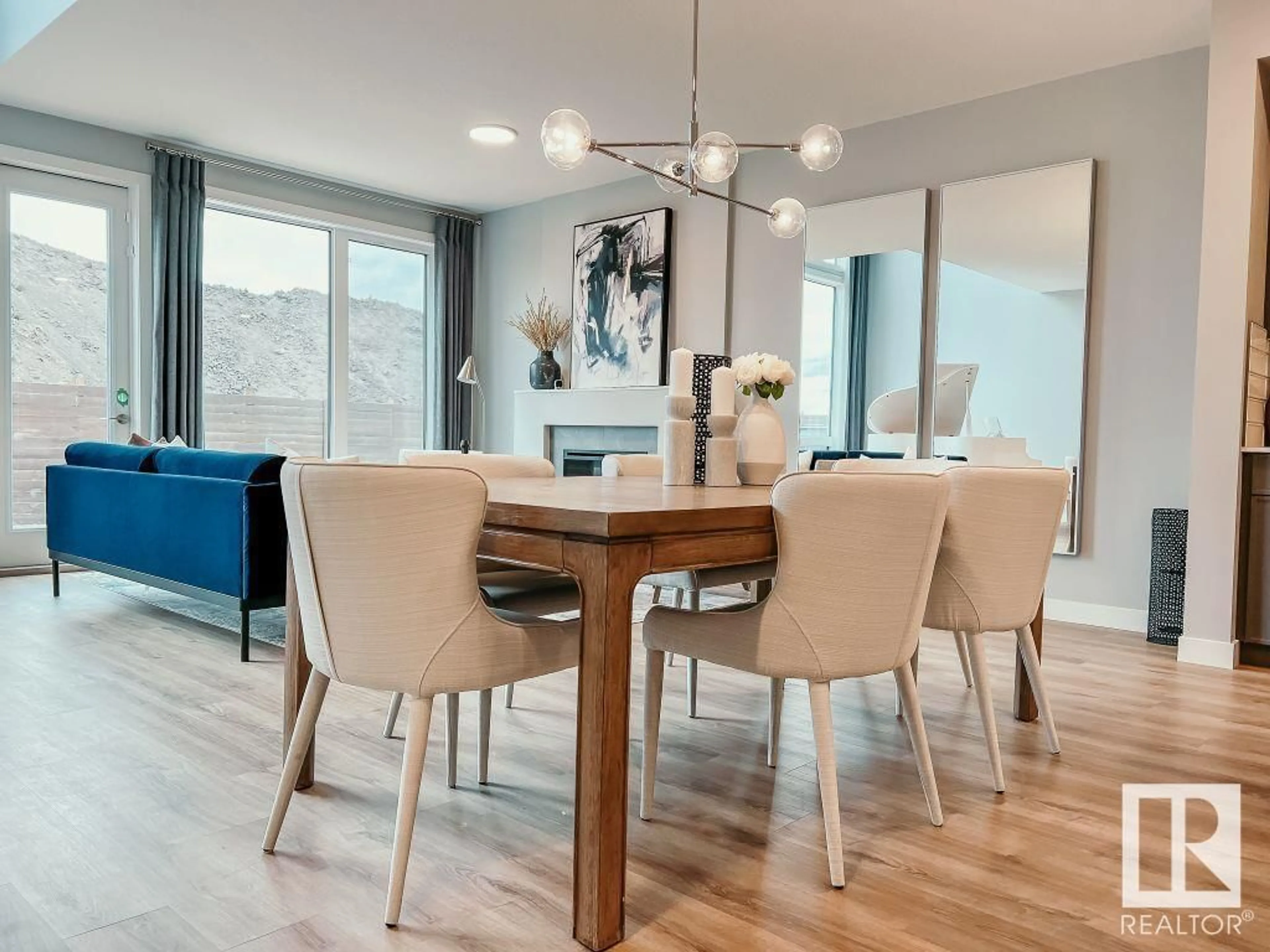 Dining room, wood/laminate floor for SW - 15859 27 AV, Edmonton Alberta T6W5P6