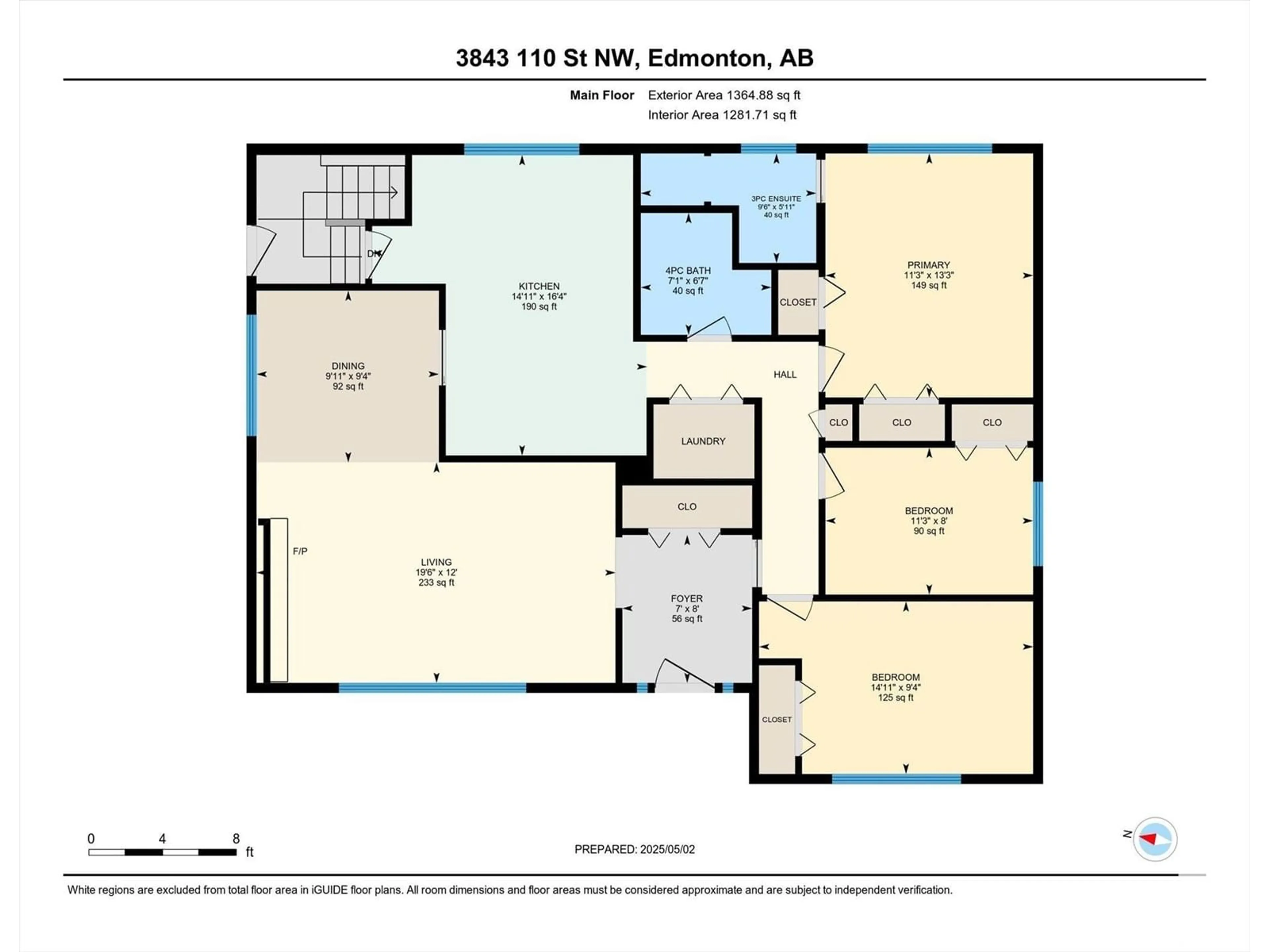 Floor plan for 3843 110 ST, Edmonton Alberta T6J1E5
