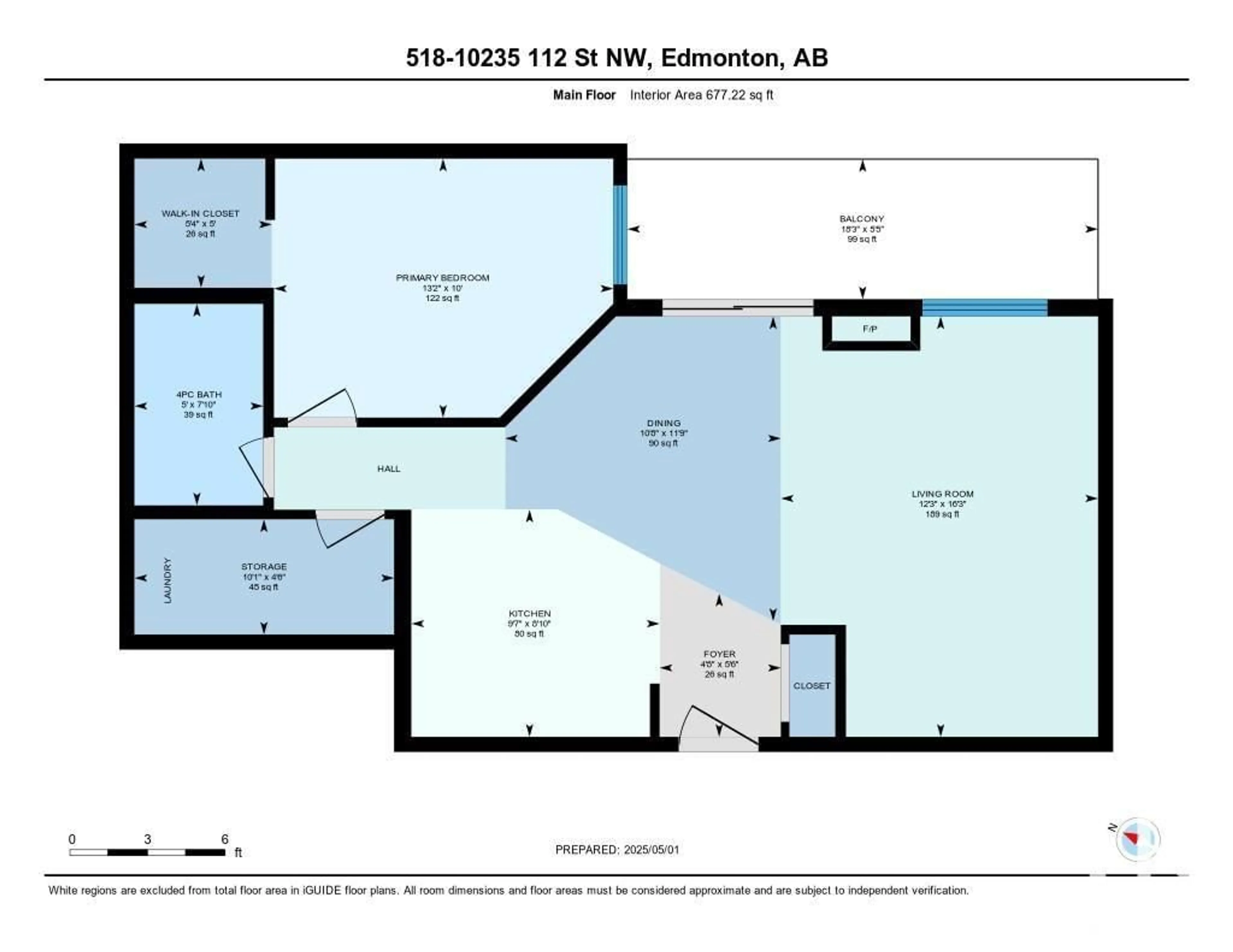Floor plan for 518 - 10235 112 ST NW, Edmonton Alberta T5K1M7
