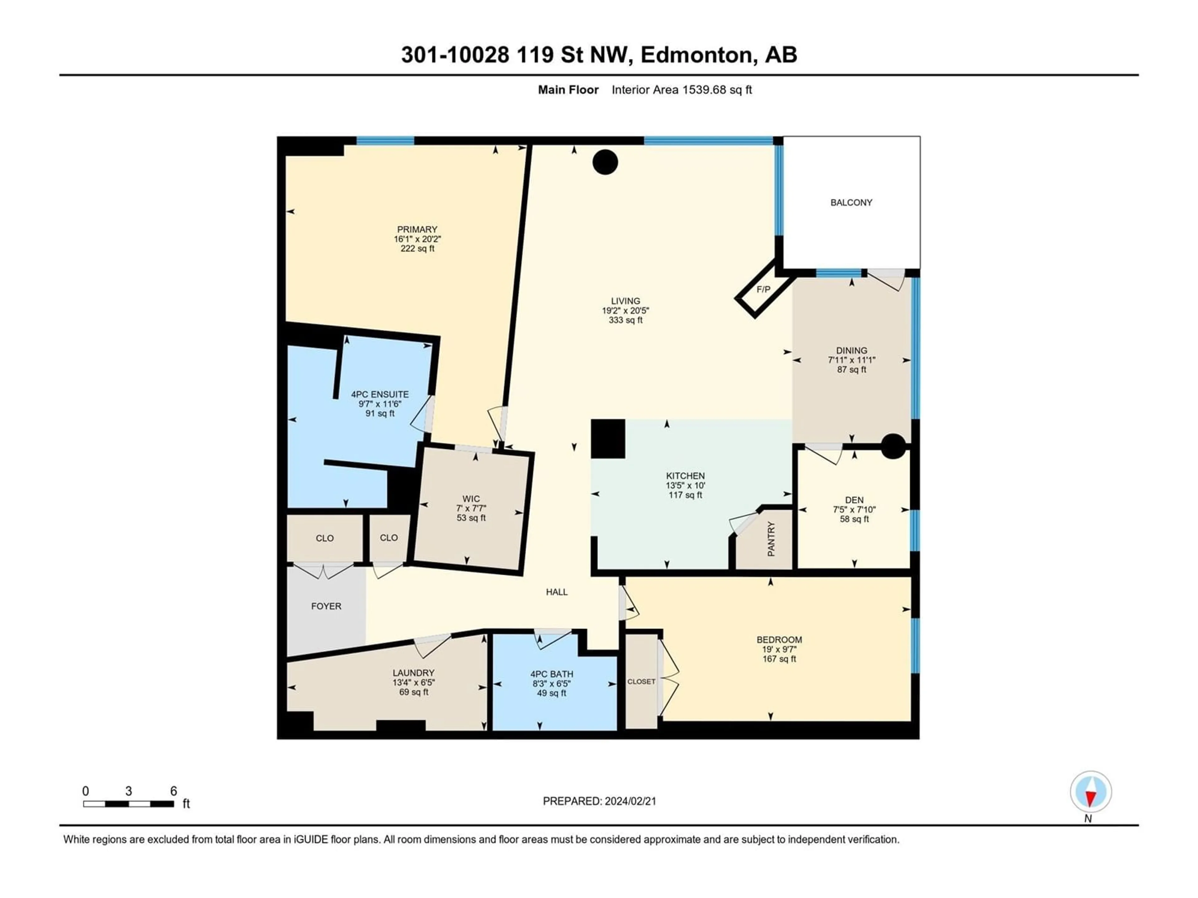 Floor plan for 301 - 10028 119 ST, Edmonton Alberta T5K1Y8