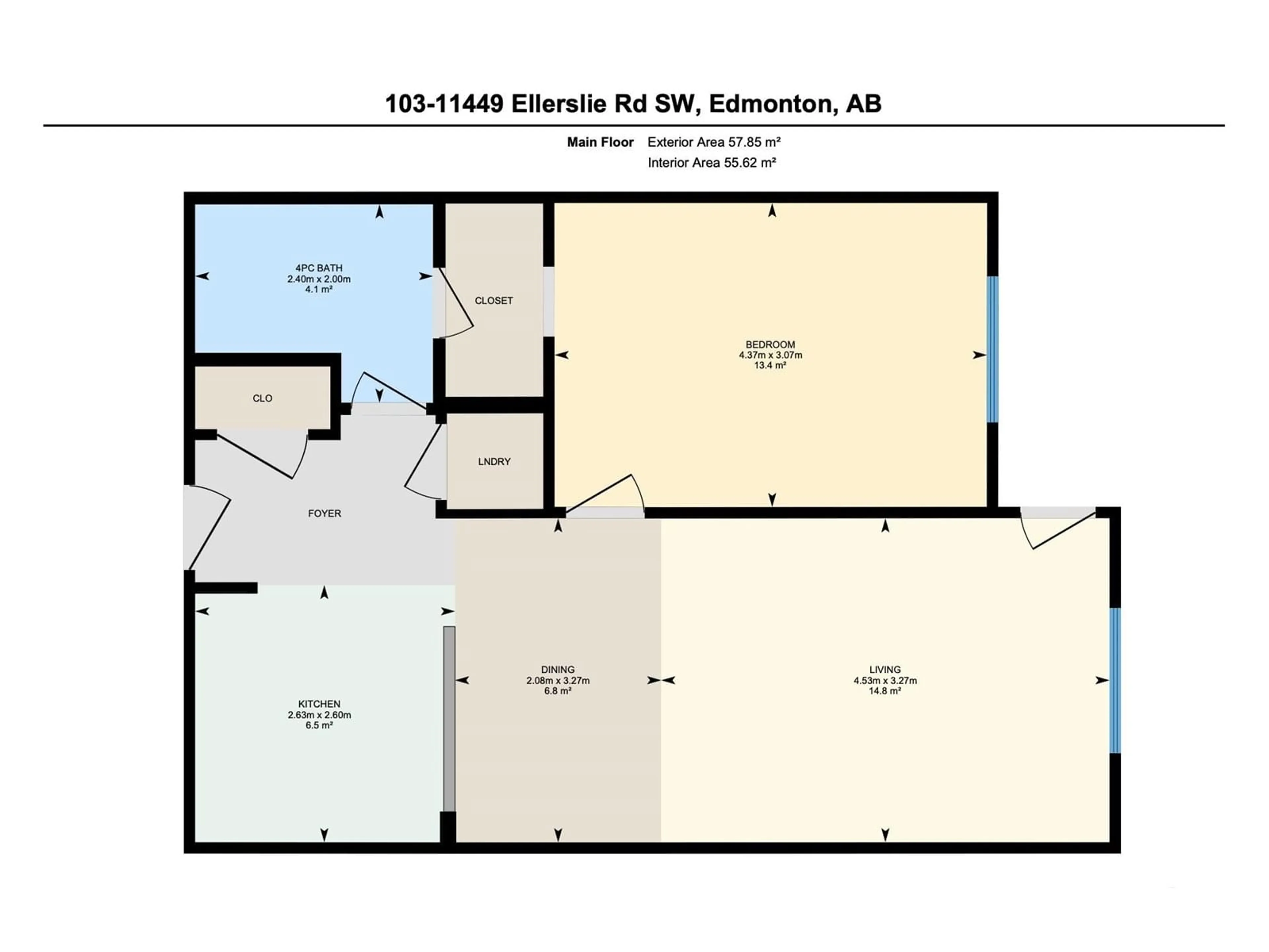 Floor plan for #103 - 11449 ELLERSLIE RD, Edmonton Alberta T6W1T2