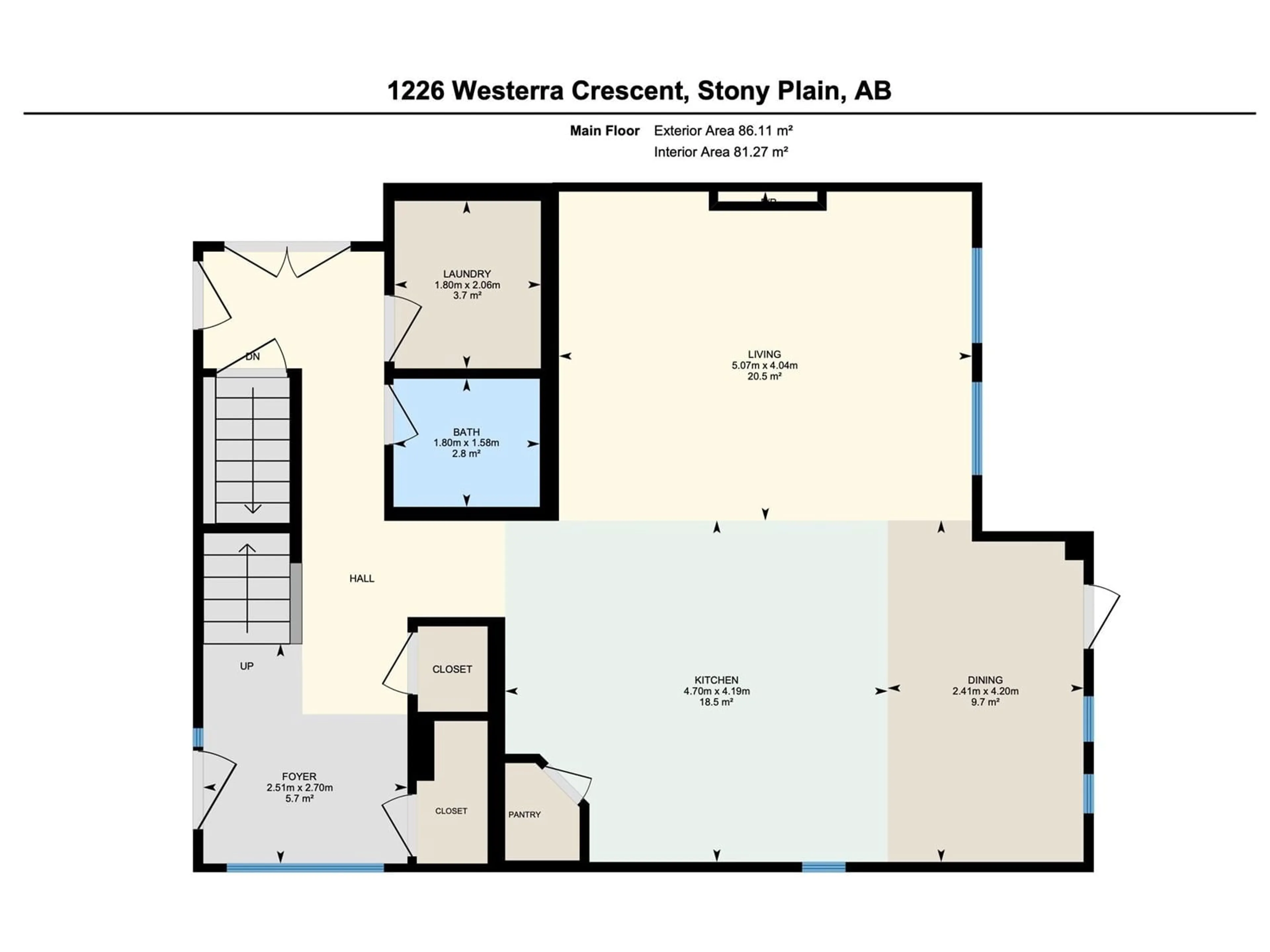 Floor plan for 1226 WESTERRA CR, Stony Plain Alberta T7Z0B2