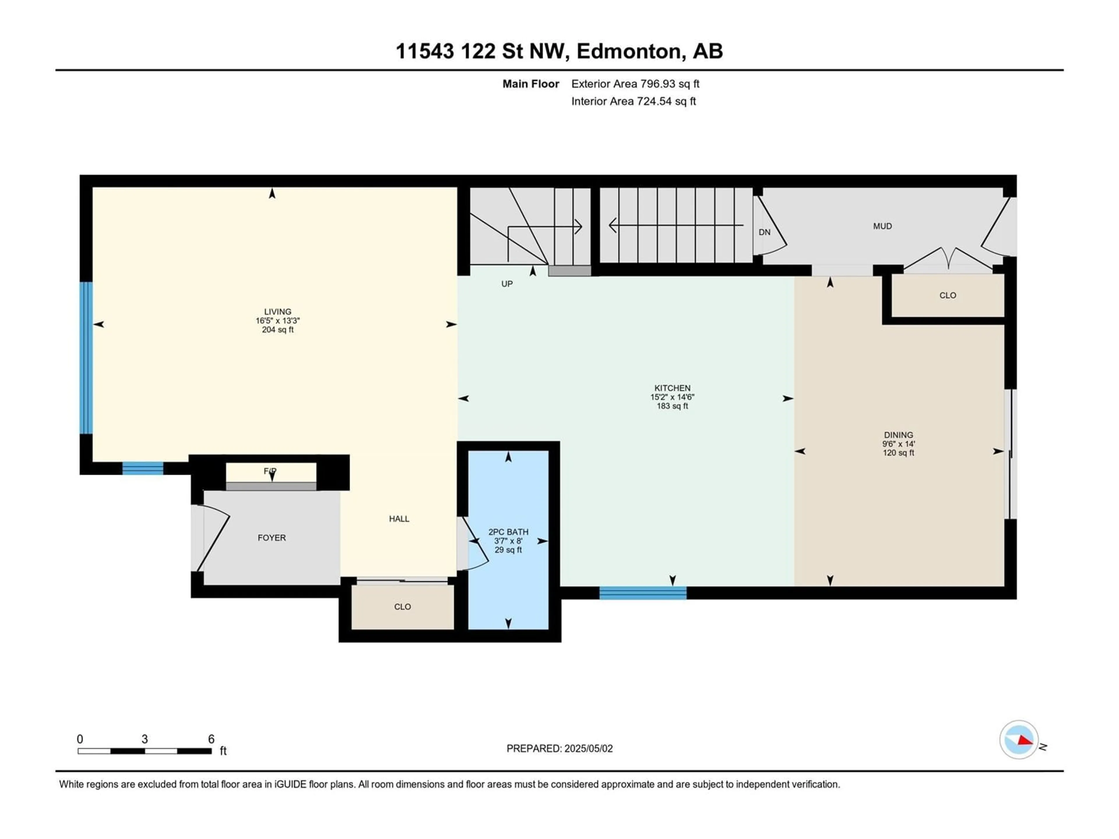Floor plan for NW - 11543 122 ST, Edmonton Alberta T5M0B6