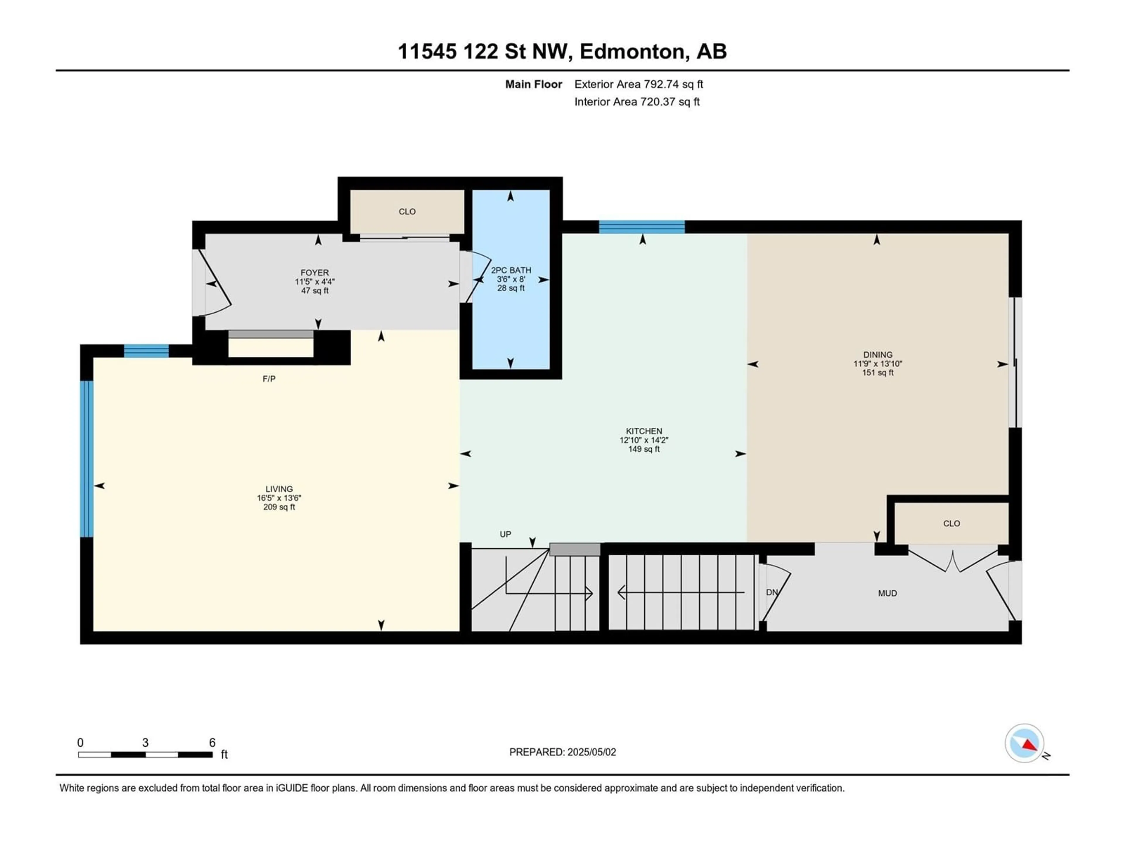 Floor plan for NW - 11545 122 ST, Edmonton Alberta T5M0B6
